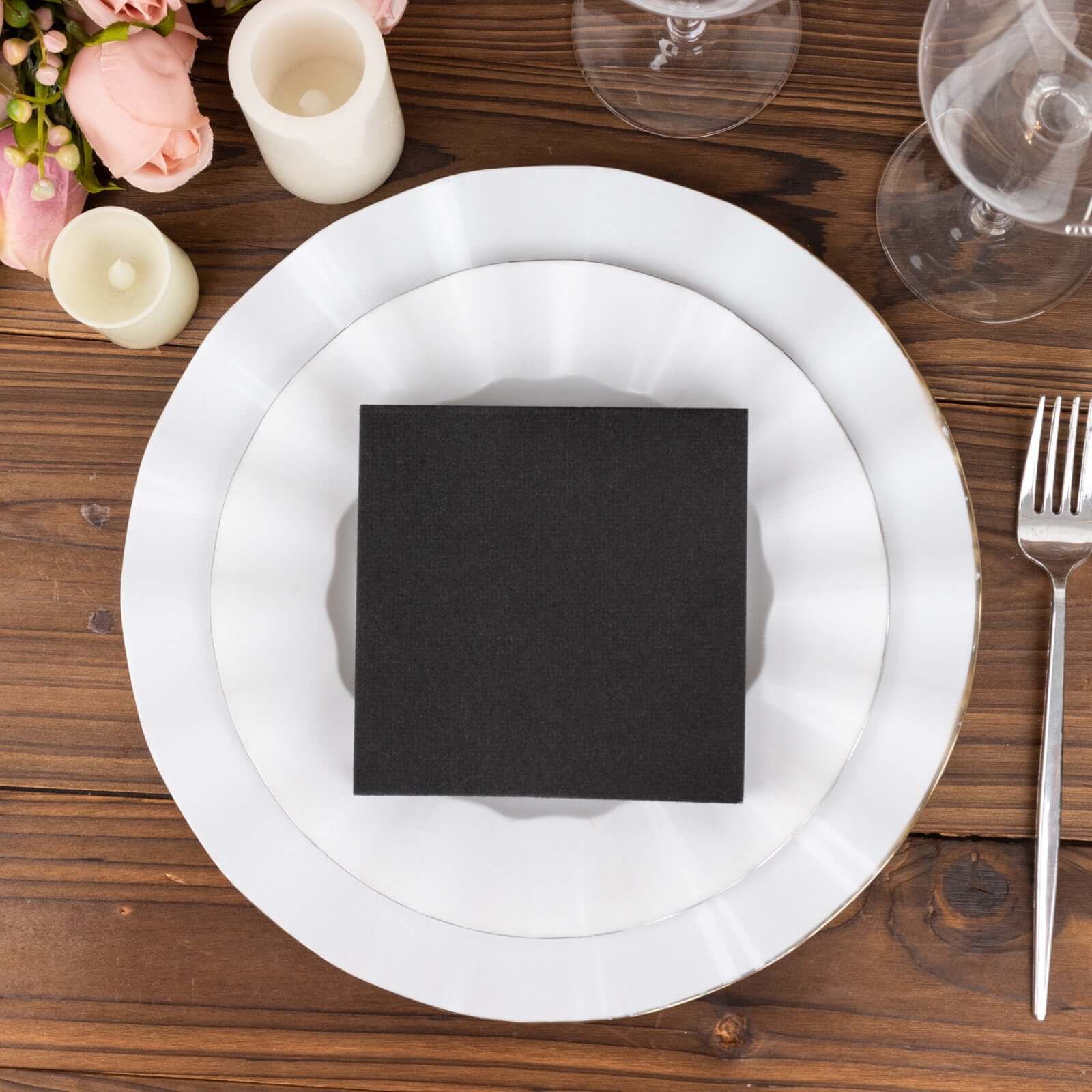 20 Pack Linen-Like Paper Napkins 5"x5" Black - Soft Single-Use Airlaid Cocktail Napkins - Image 8