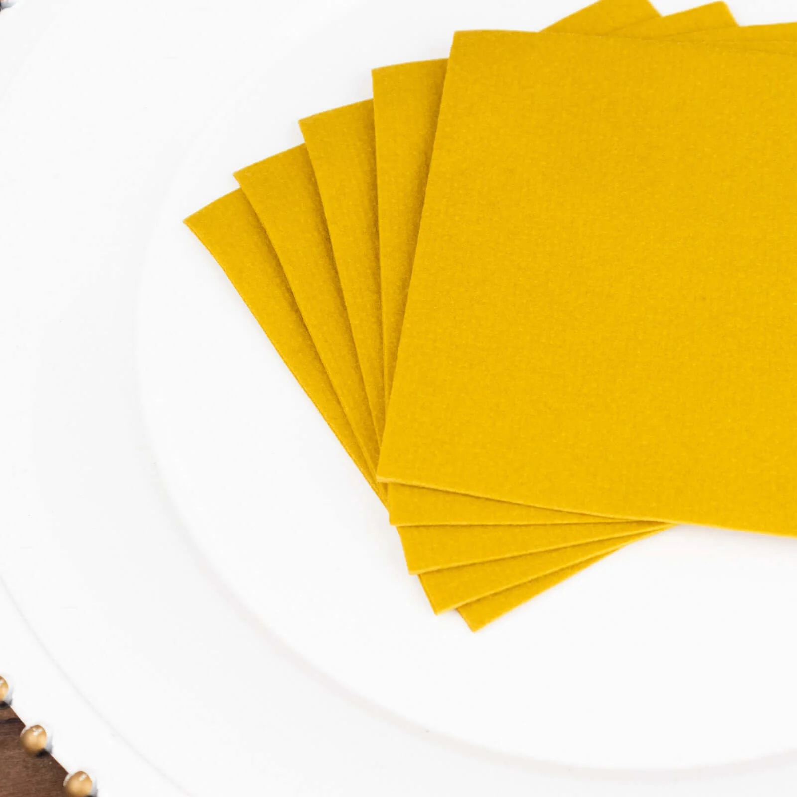 20 Pack Linen-Like Paper Napkins 5"x5" Gold - Soft Single-Use Airlaid Cocktail Napkins - Image 12