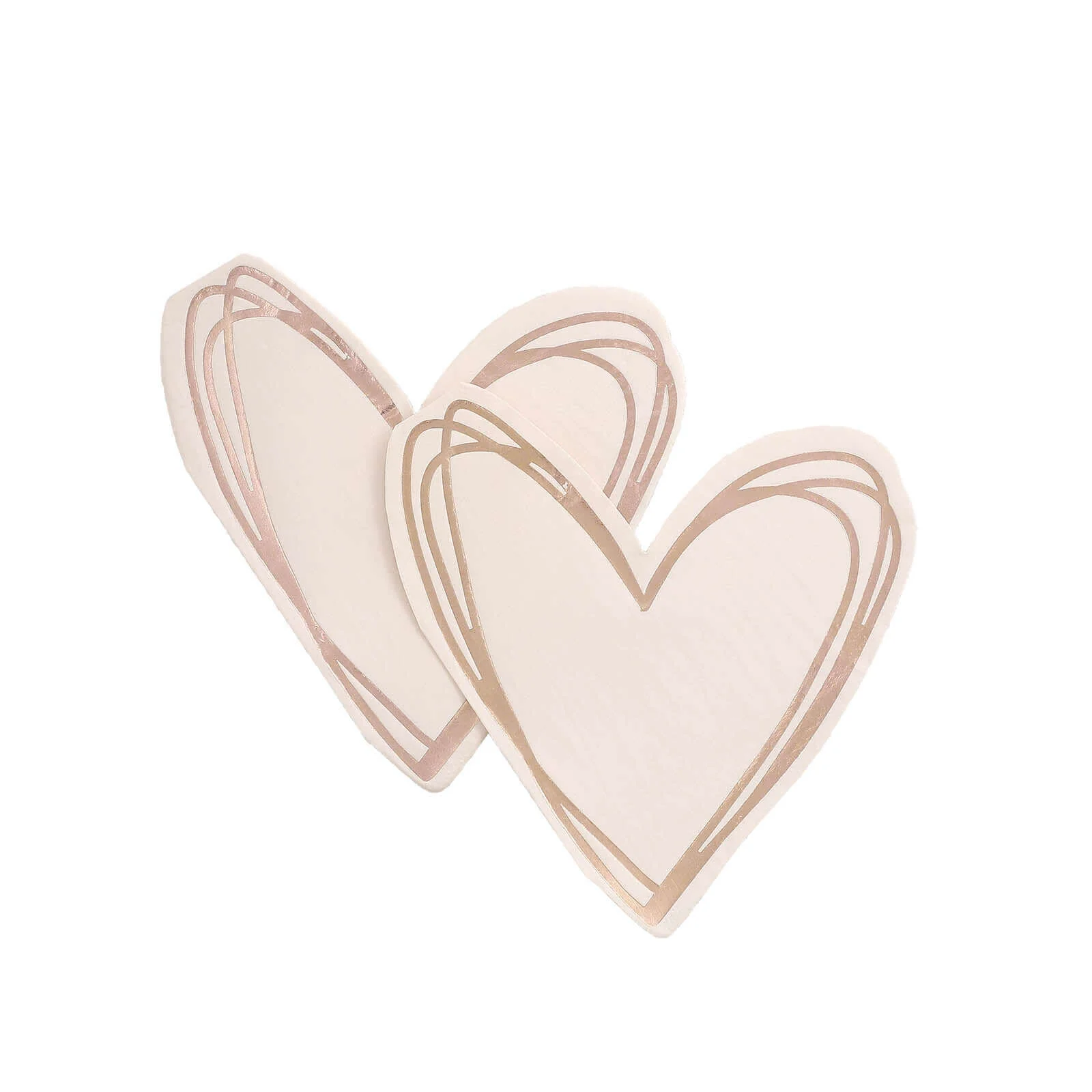 20-Pack Paper Cocktail Napkins Rose Gold Heart Shaped - Disposable Beverage Napkins for Parties - Image 13