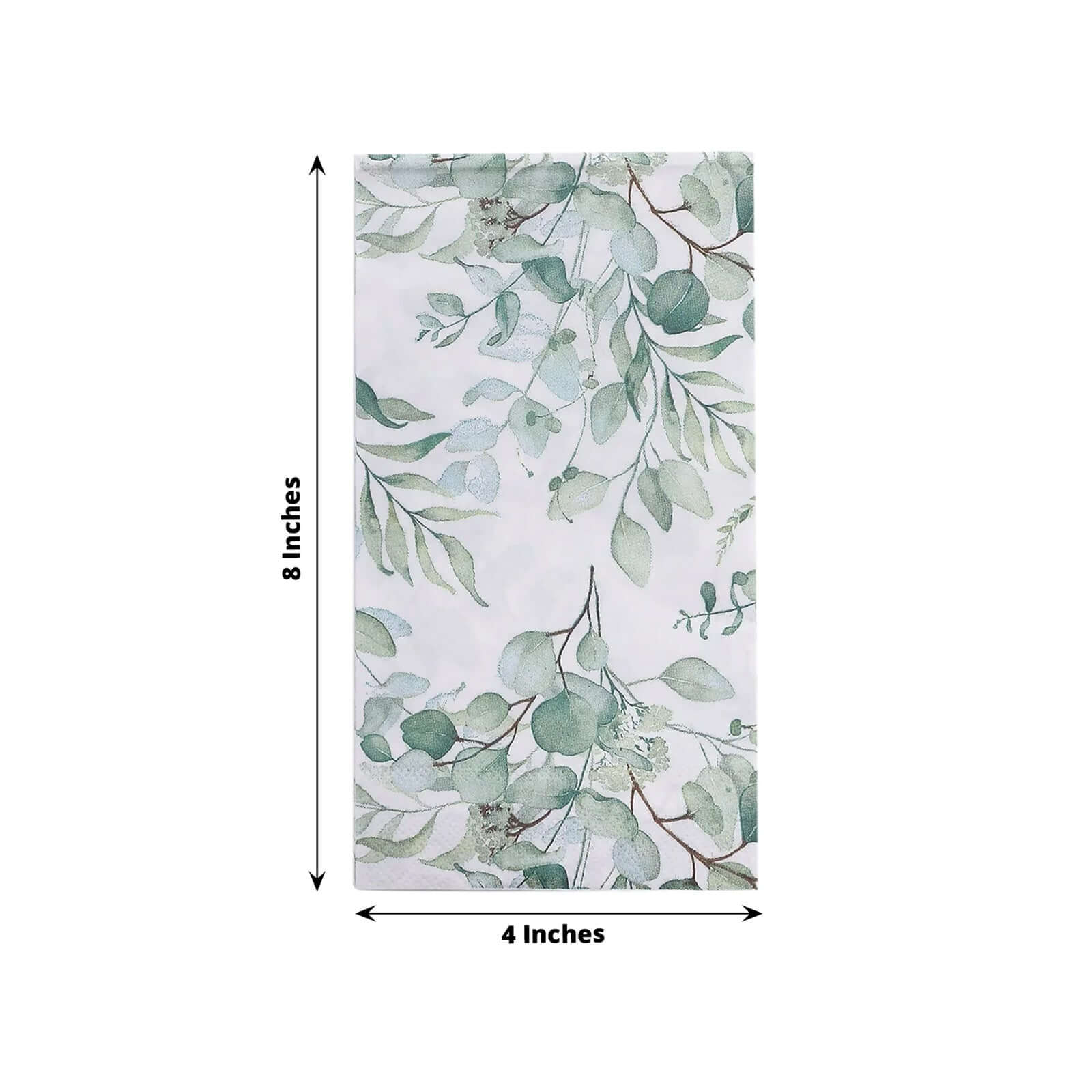 20-Pack Paper Dinner Napkins 2 Ply Green with Eucalyptus Leaf Print - Soft Disposable Boho Style Napkins - Image 3