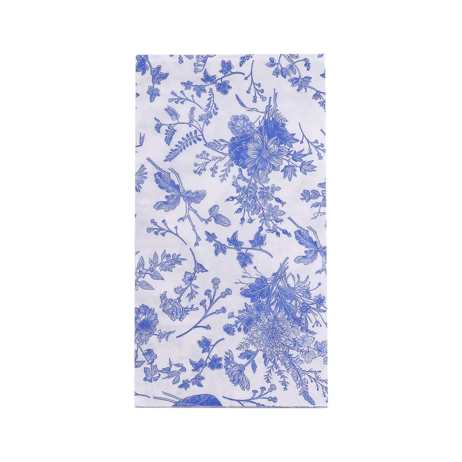 20-Pack Paper Dinner Napkins 2 Ply White/Blue with French Toile Pattern - Soft and Absorbent Disposable Napkins - Image 5