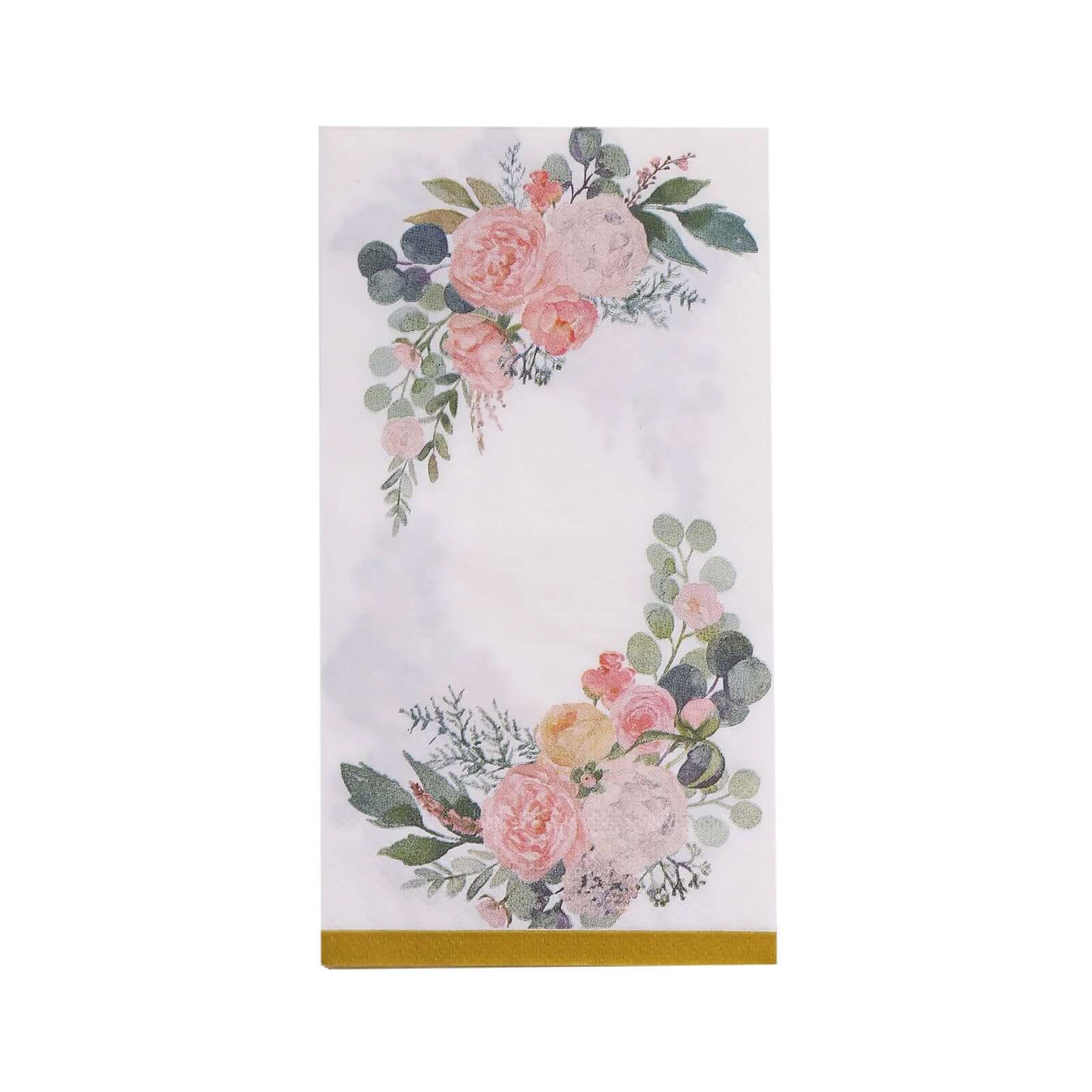 20-Pack Paper Dinner Napkins 2-Ply White with Pink Peony Flowers Print and Gold Edge - Soft and Absorbent Party Napkins - Image 7