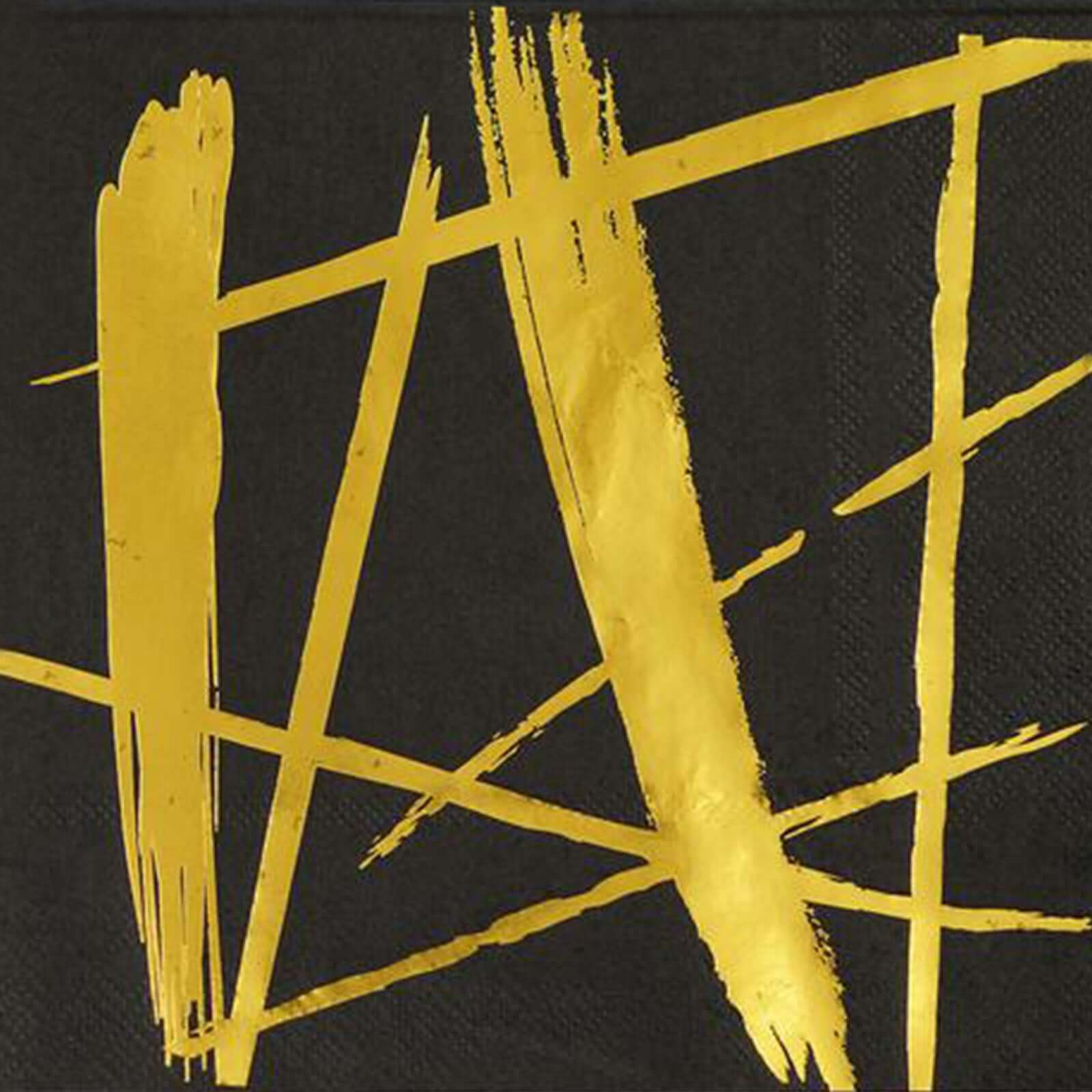 20-Pack Paper Dinner Napkins 3 Ply Metallic Gold Streak Design on Black - Disposable Wedding Cocktail Napkins - Image 15