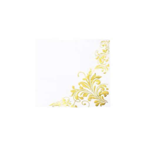 20-Pack Paper Dinner Napkins 3 Ply Metallic Gold with Floral Design - Disposable Wedding Cocktail Napkins - Image 7
