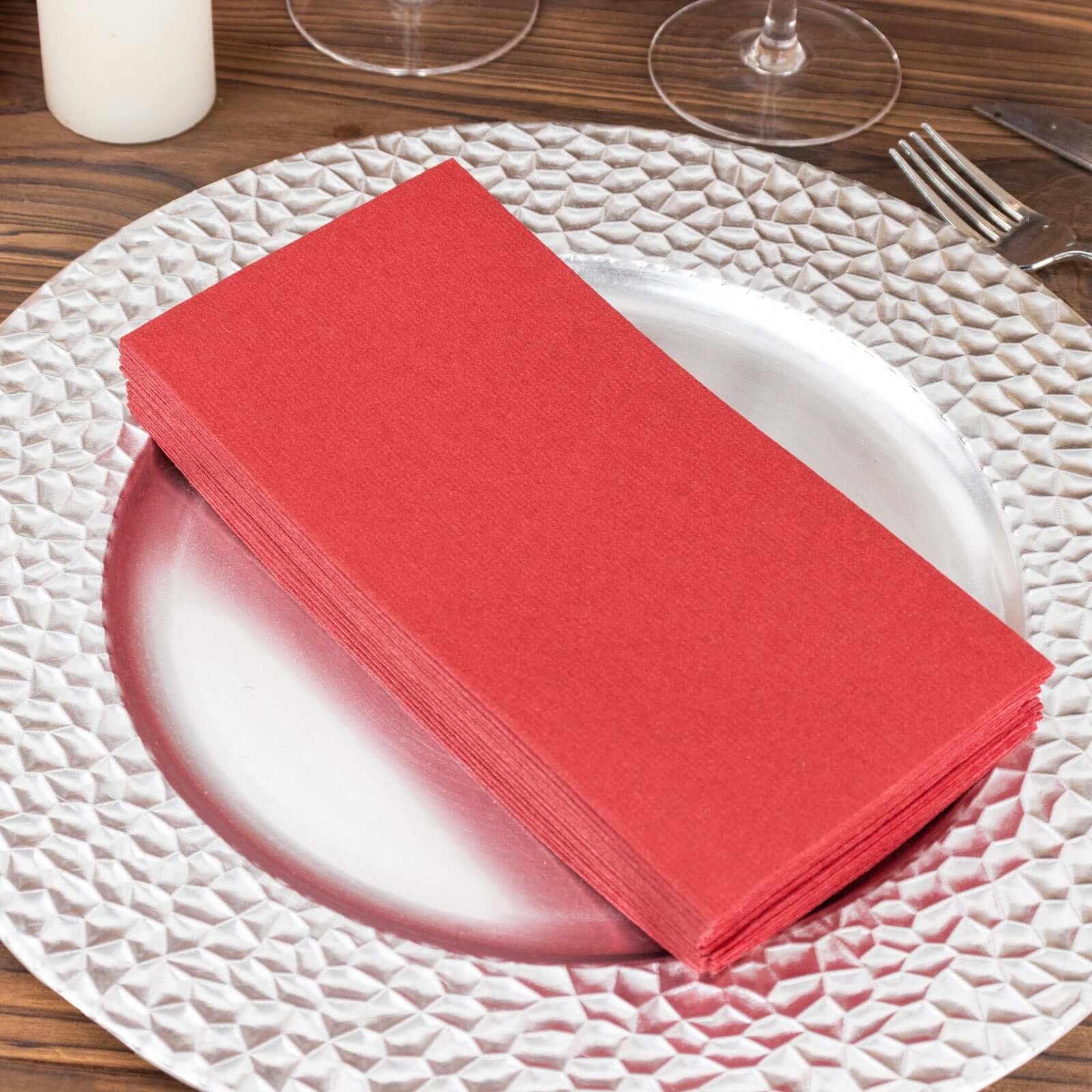 20 Pack Linen-Like Paper Napkins 8.5"x4" Burgundy - Soft & Hygienic Airlaid Towels - Image 16