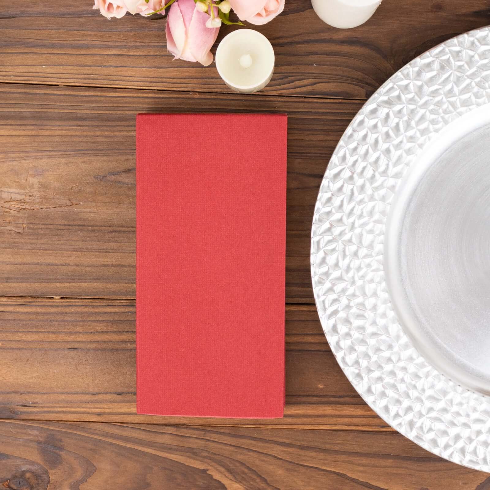 20 Pack Linen-Like Paper Napkins 8.5"x4" Burgundy - Soft & Hygienic Airlaid Towels - Image 9