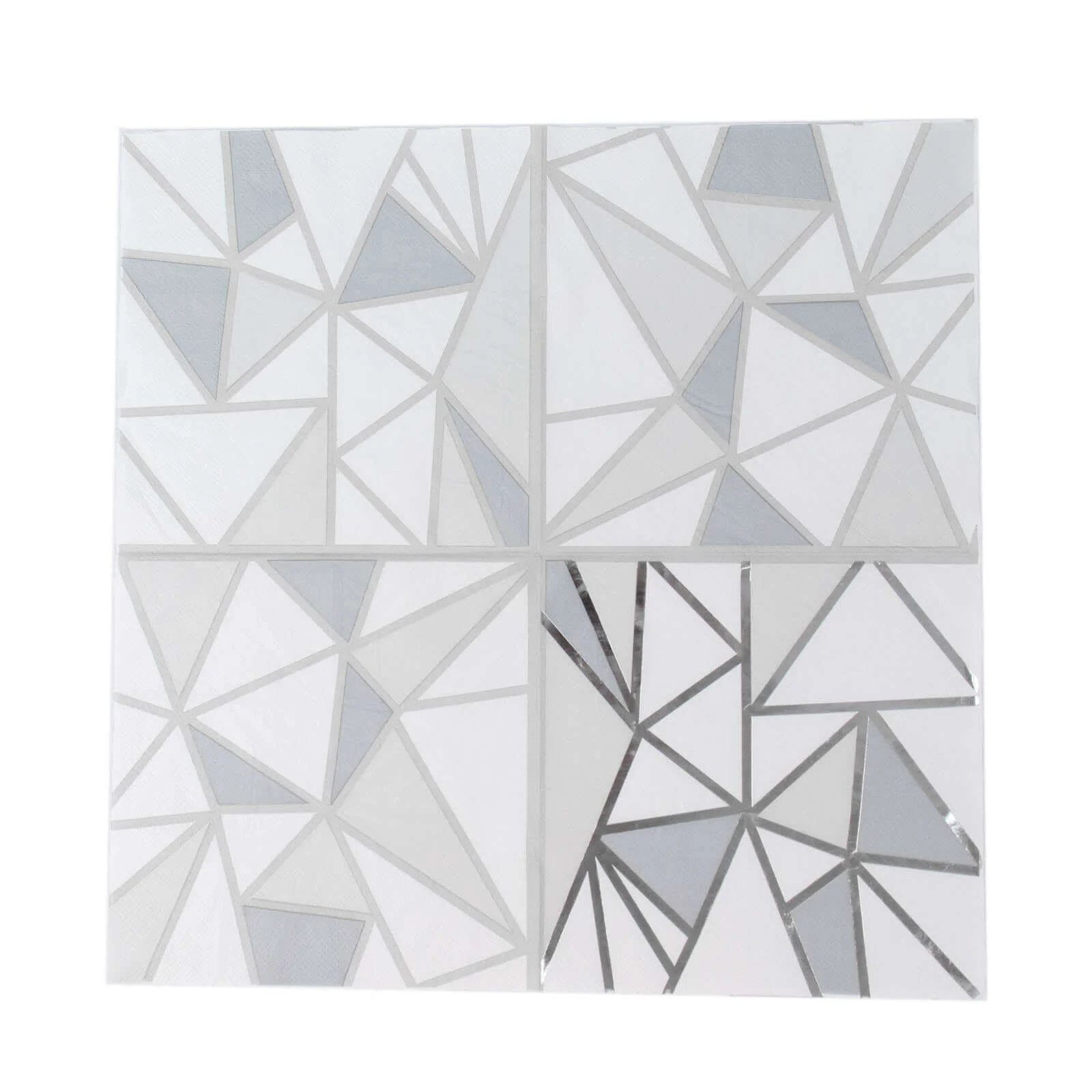 20-Pack Paper Party Napkins 2 Ply with Geometric Silver Foil Print 6.5"x6.5" - Soft Disposable Cocktail Napkins for Weddings - Image 10