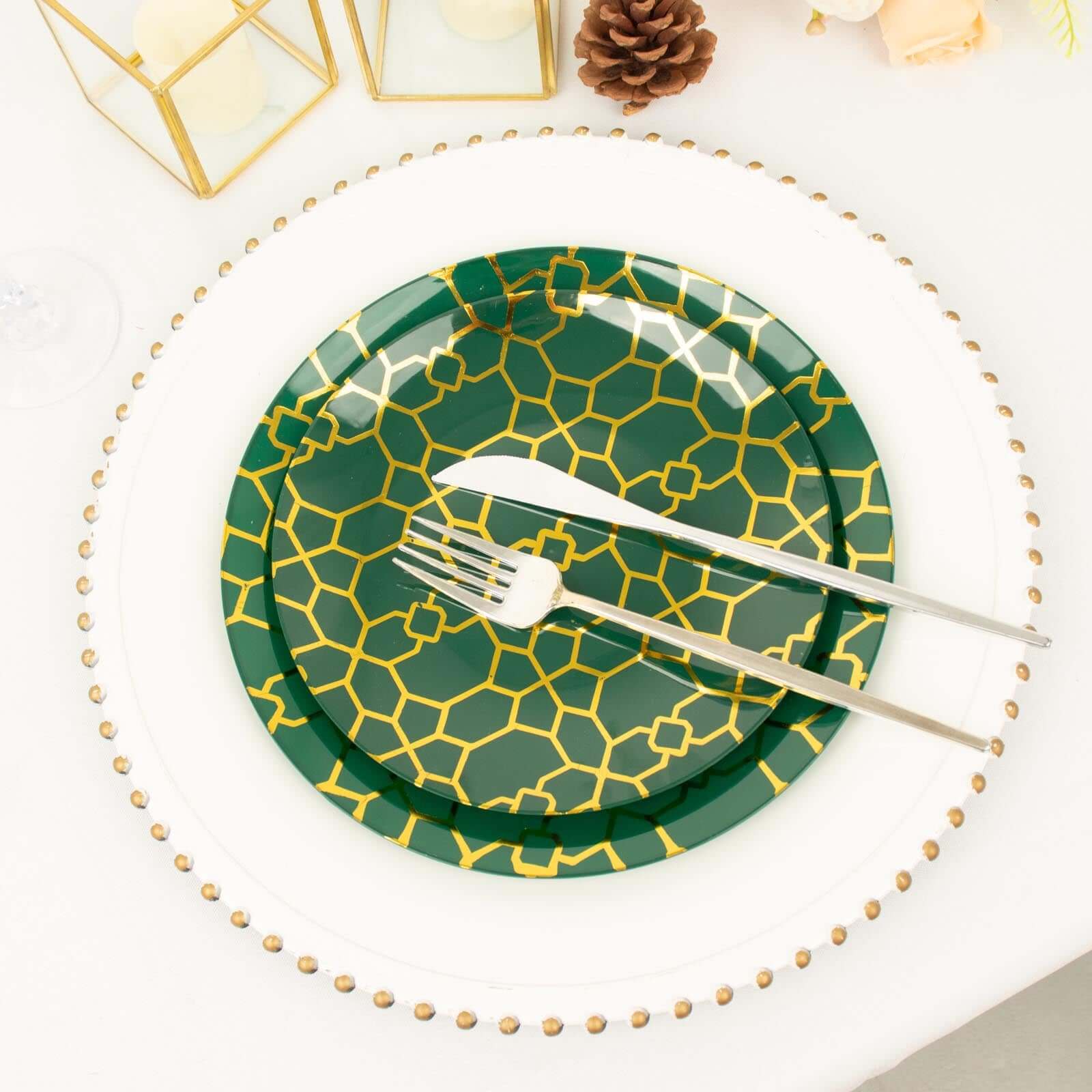 20-Pack Set Plastic Round Dinner and Salad Plates 9", 7" - Image 8