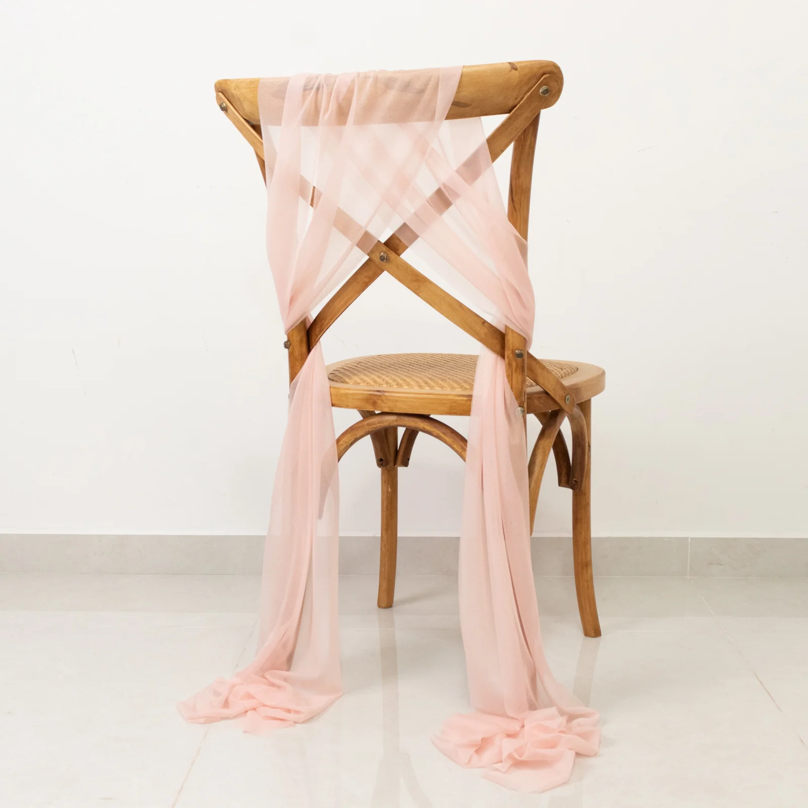 20-Pack Sheer Chair Sash in Blush, 9ft Long Shimmer Sheer Drape Chair Decor Set, Wrinkle-Free - Image 5