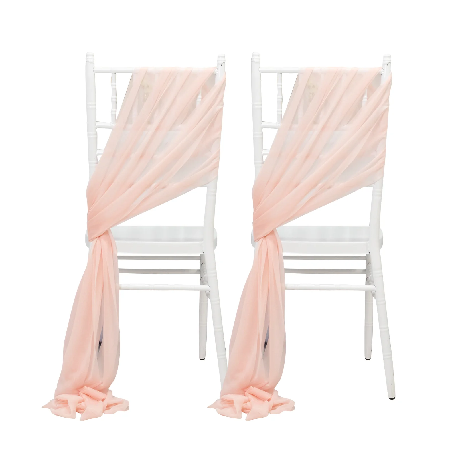 20-Pack Sheer Chair Sash in Blush, 9ft Long Shimmer Sheer Drape Chair Decor Set, Wrinkle-Free - Image 6