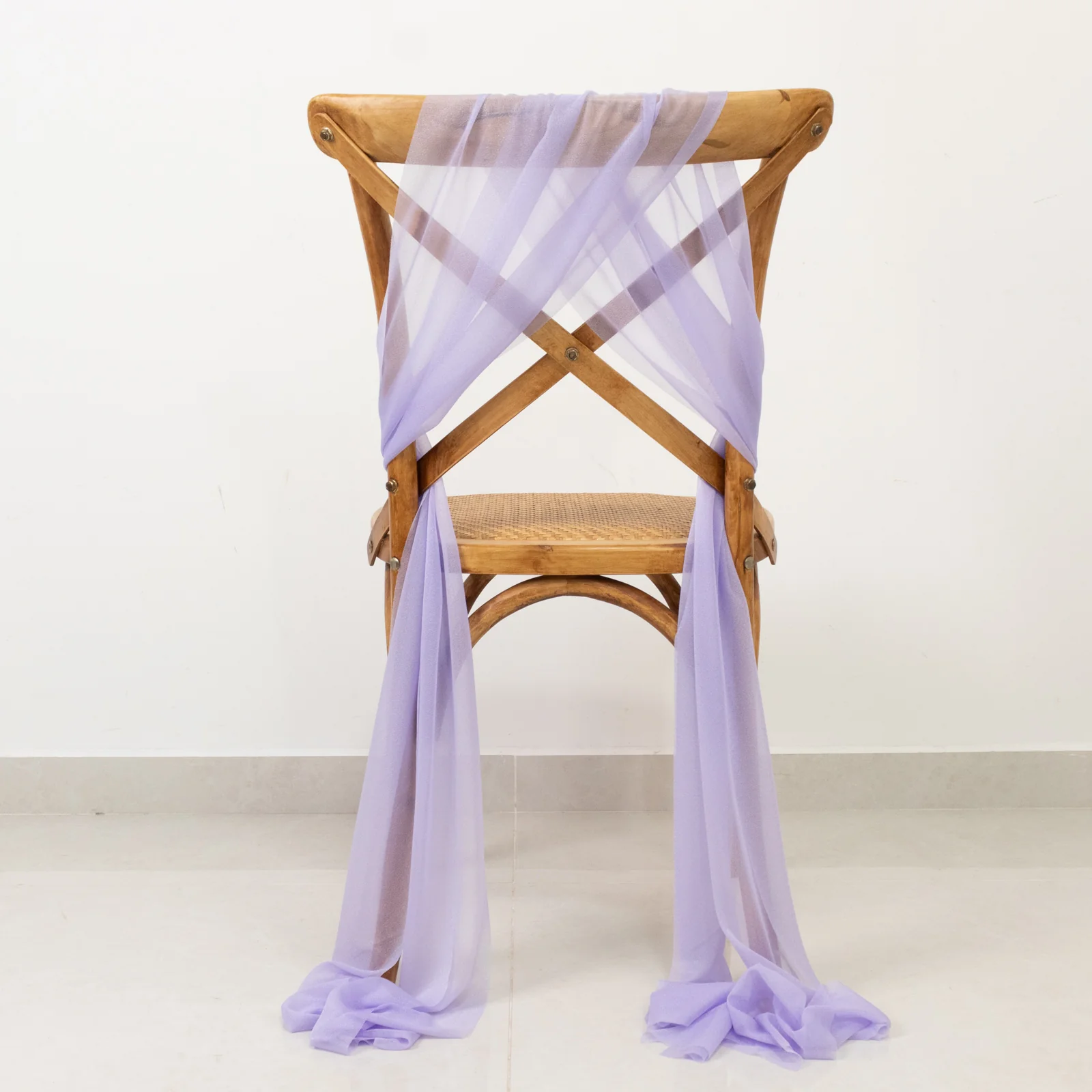 20-Pack Sheer Chair Sash in Lavender Lilac, 9ft Long Shimmer Sheer Drape Chair Decor Set, Wrinkle-Free - Image 4