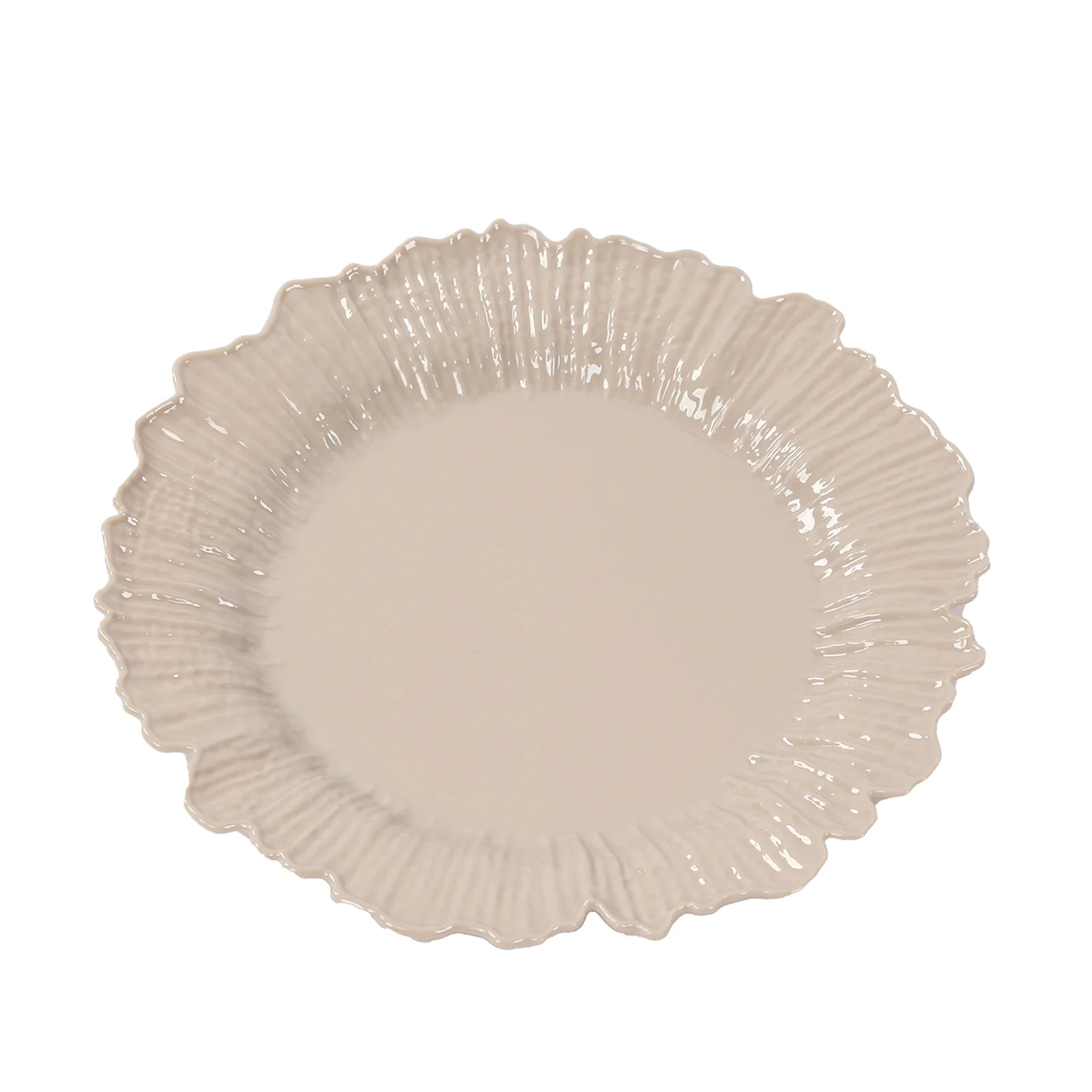 20-Pack Taupe Reef Design Plastic Plates – 7" Dessert & Appetizer Party Plates – Elegant Disposable Tableware - Image 5