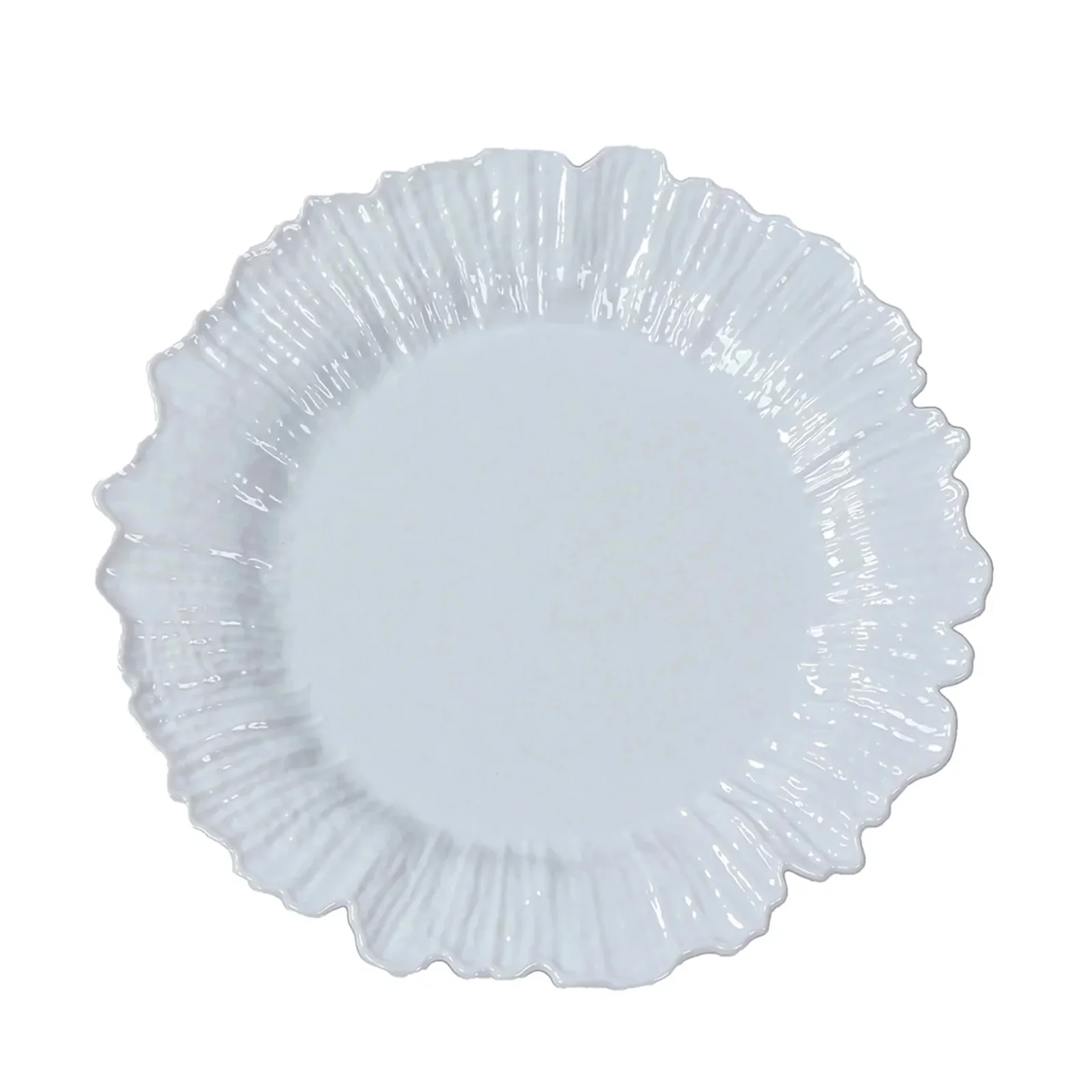20-Pack White Reef Design Plastic Plates – 10" Dinner Party Plates – Elegant Disposable Tableware - Image 5