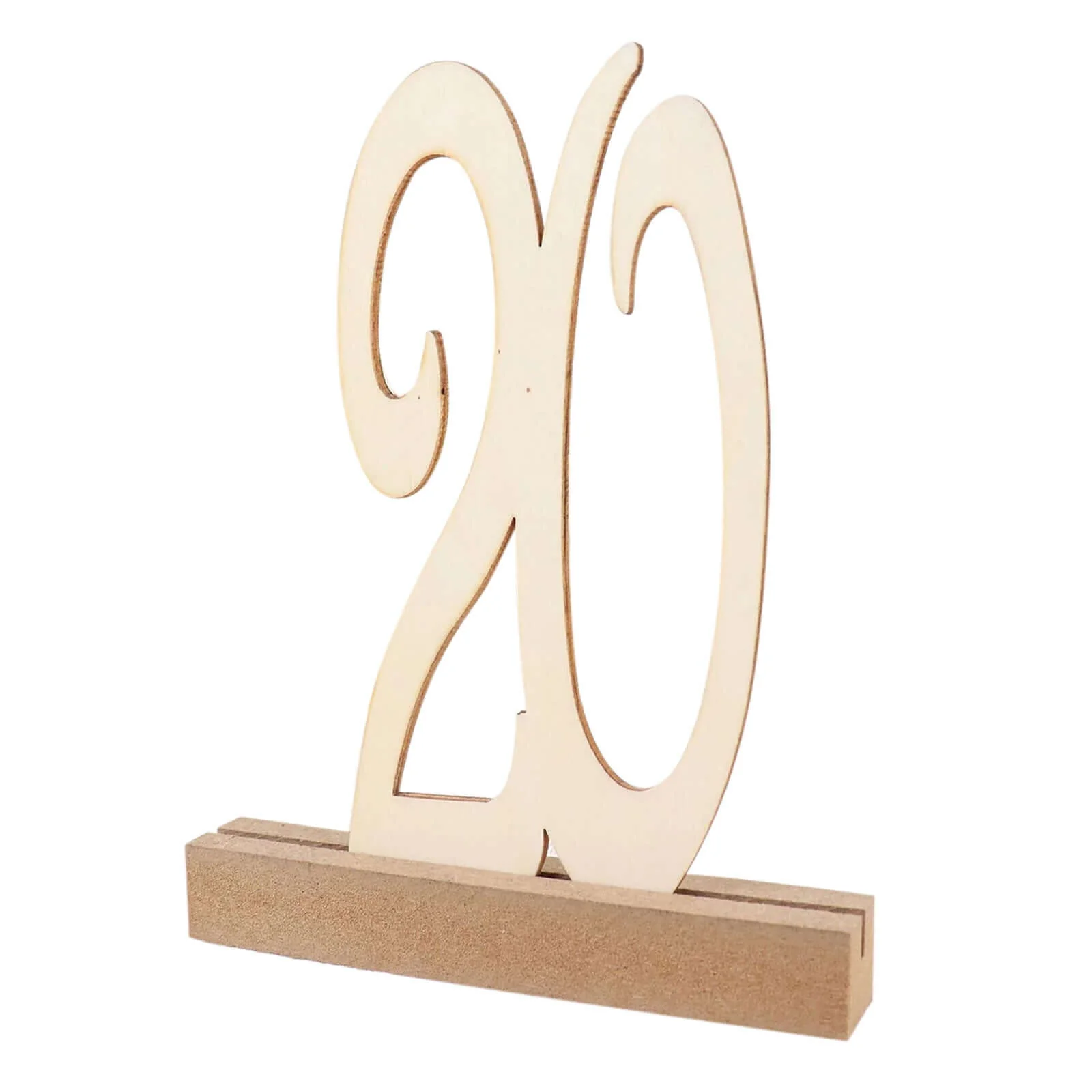 20-Pack Wooden Wedding Table Numbers 1-20 Natural with Holder Base 6" - Durable Rustic Event Decor - Image 22