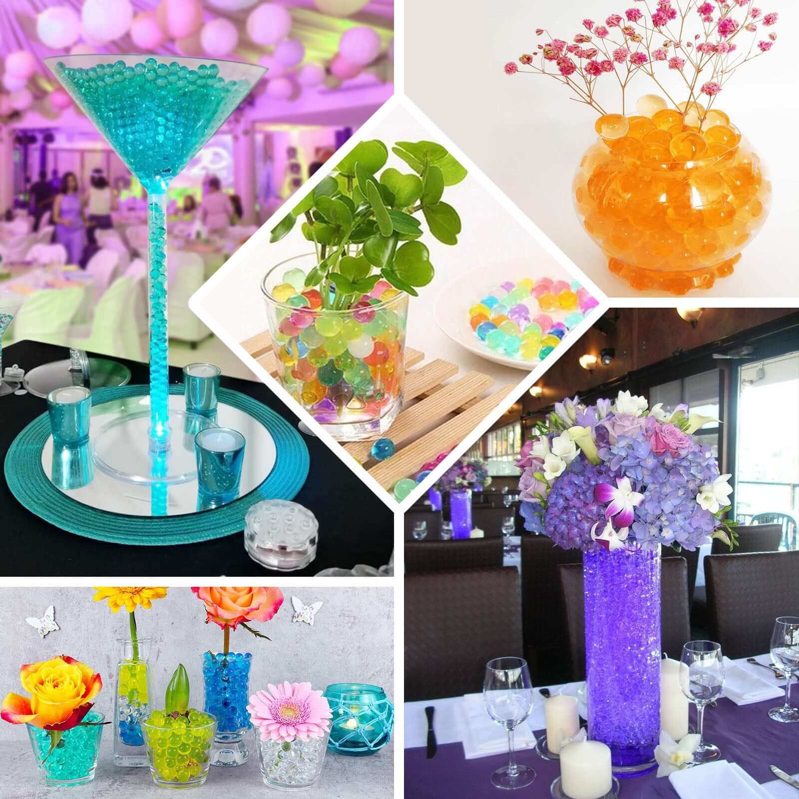 200-250 Pcs Water Gel Beads Vase Filler Clear - Small Nontoxic Jelly Balls - Image 4