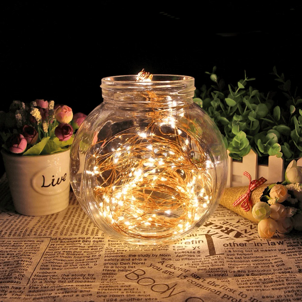 200 LED Fairy String Waterfall Lights 8ft Warm White 10 Copper Strands - Battery Operated Waterproof Design - Image 8