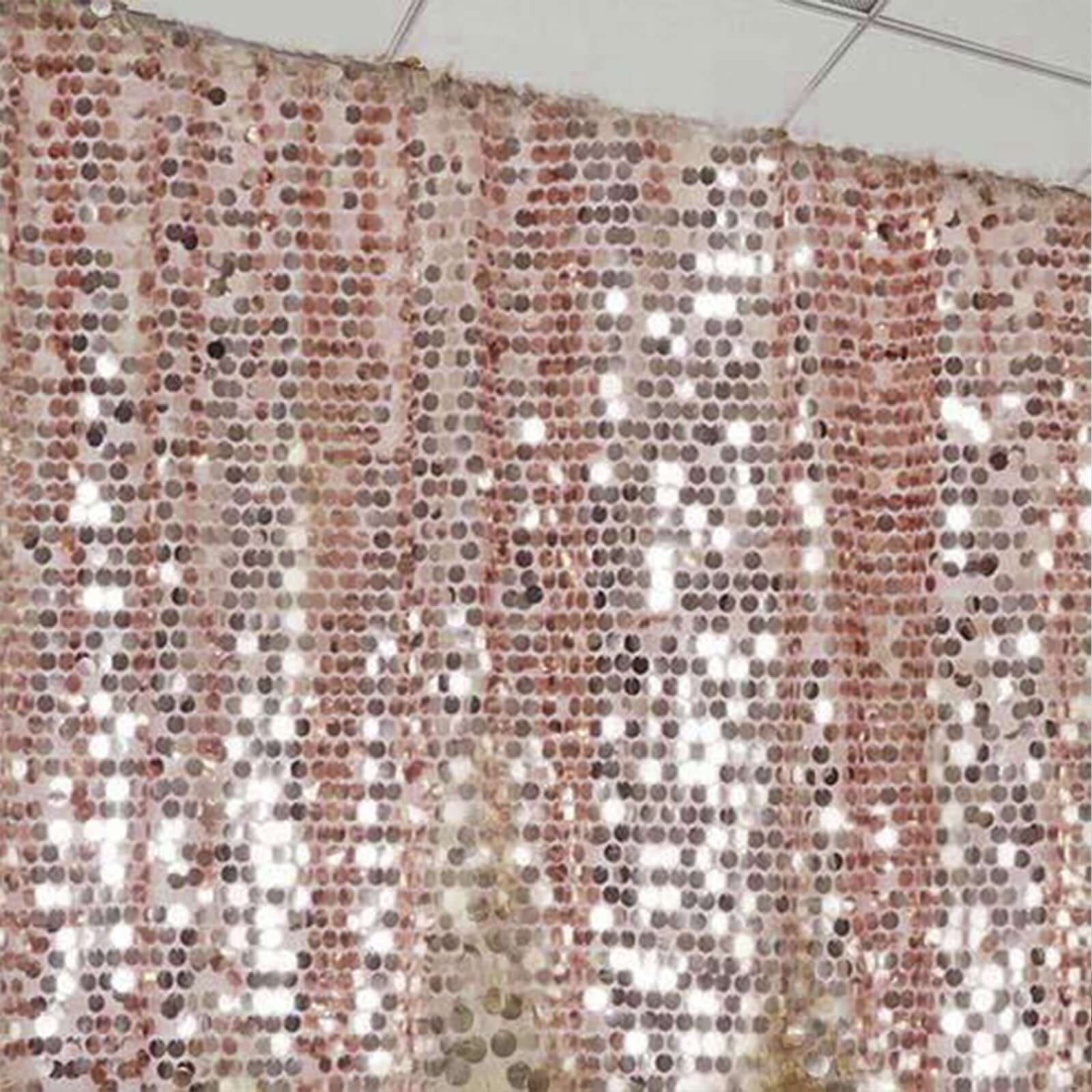 Blush Big Payette Sequin Divider Backdrop Curtain, Event Background Drapery Panel - 20ftx10ft - Image 2