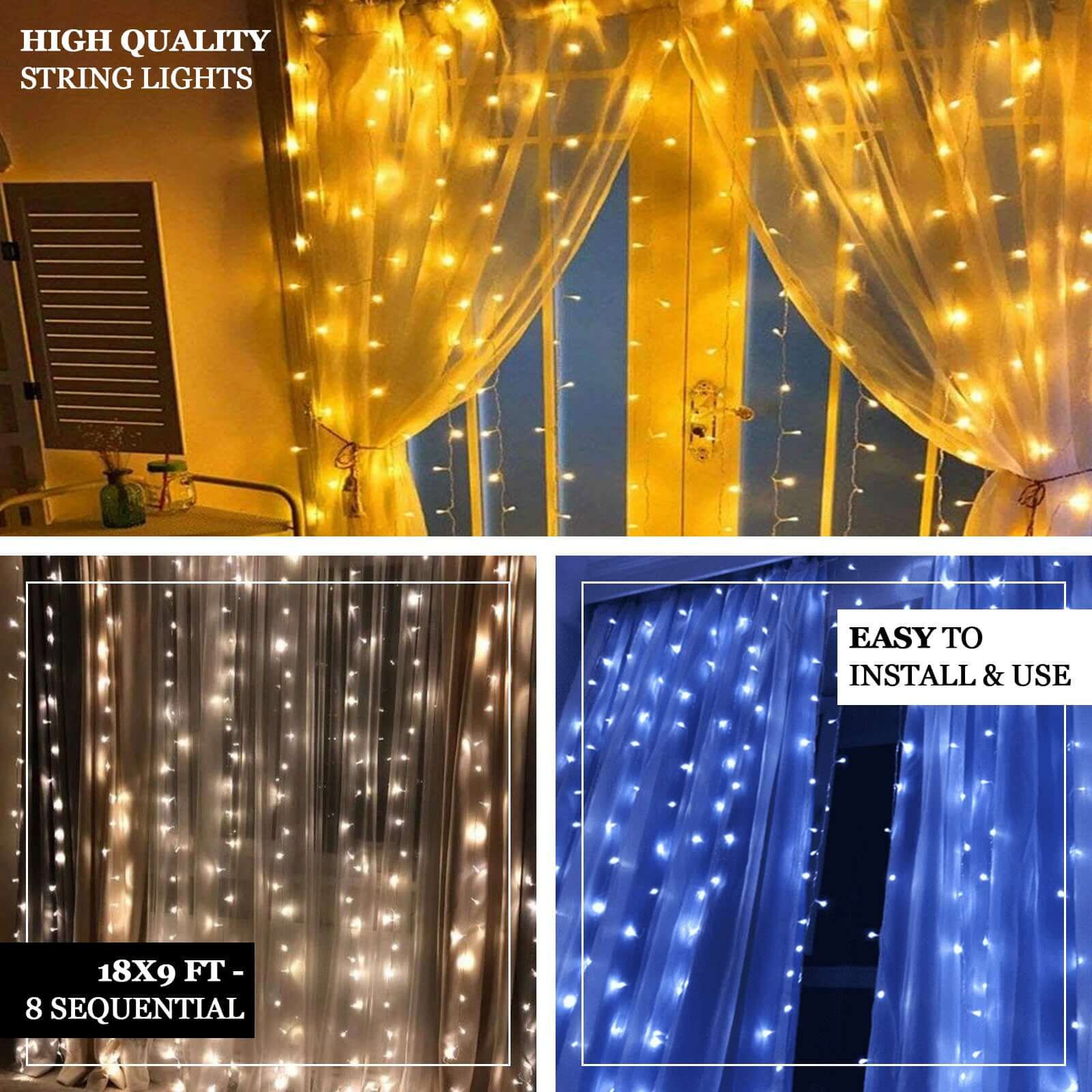 White Sheer Organza w/Cool LED Lights Photo Backdrop Curtain 20ftx10ft - Image 4