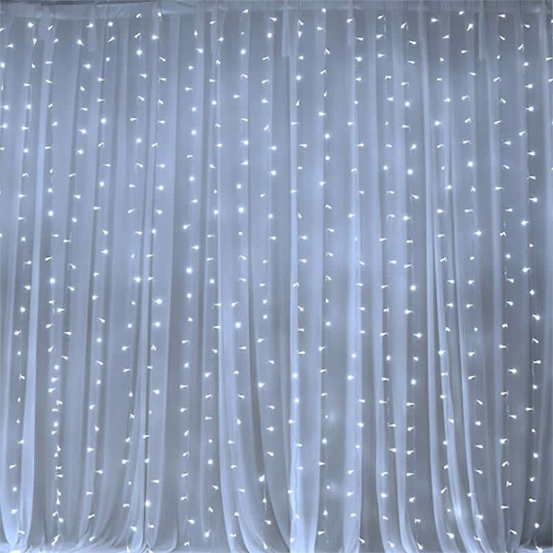 White Sheer Organza w/Cool LED Lights Photo Backdrop Curtain 20ftx10ft - Image 7