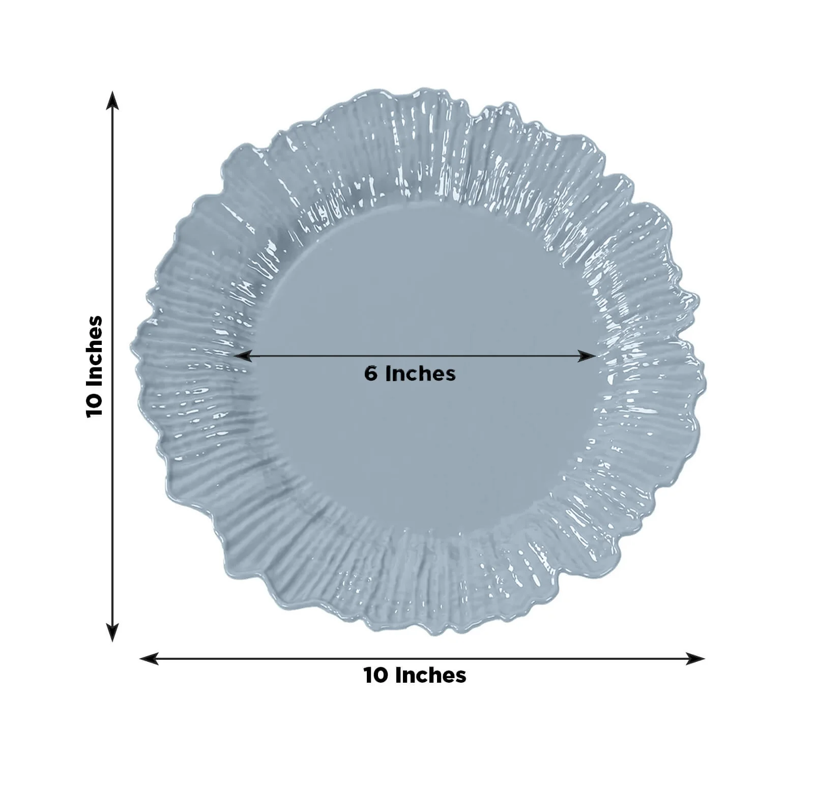 20-Pack Dusty Blue Reef Design Plastic Plates – 10" Dinner Party Plates – Elegant Disposable Tableware - Image 5