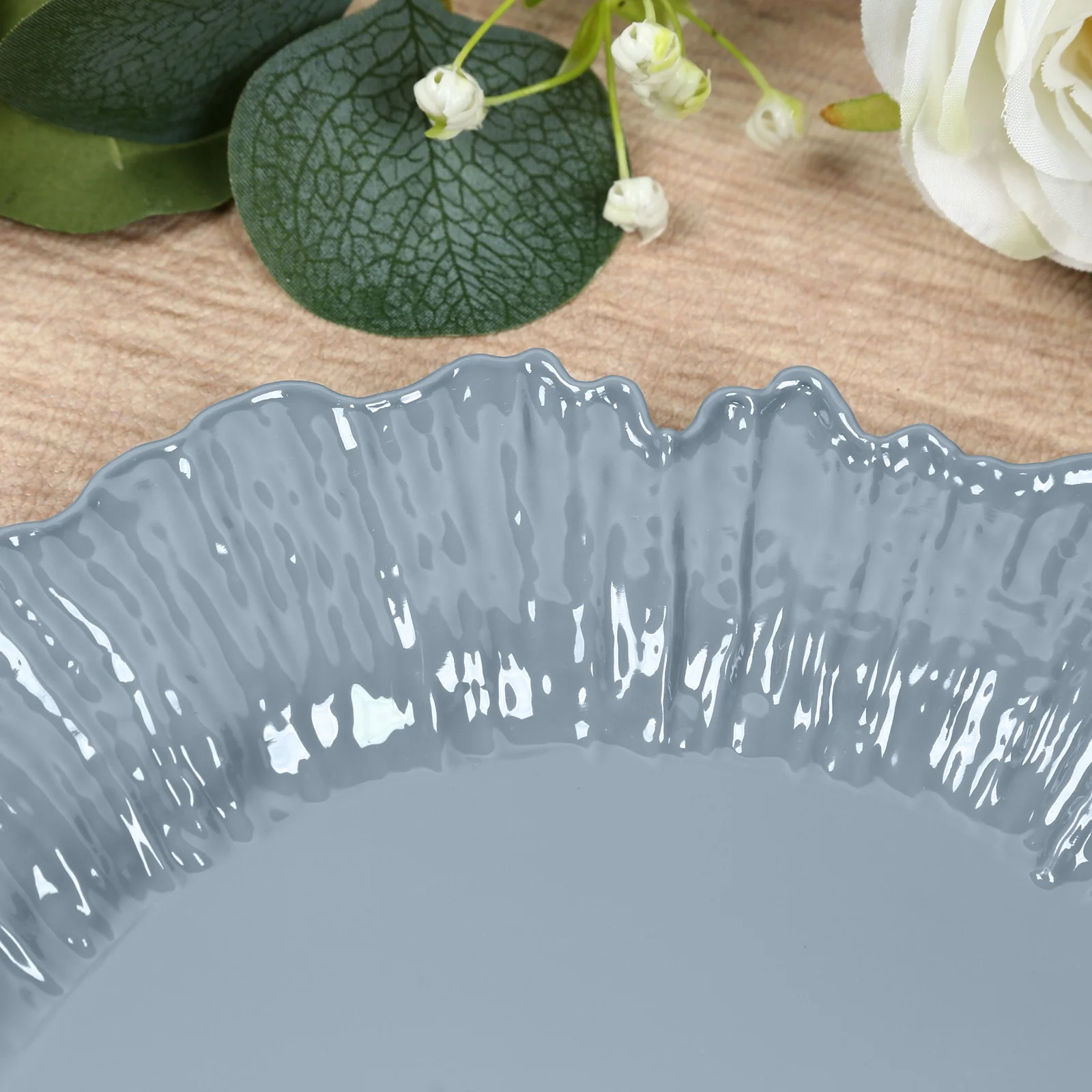 20-Pack Dusty Blue Reef Design Plastic Plates – 10" Dinner Party Plates – Elegant Disposable Tableware - Image 7