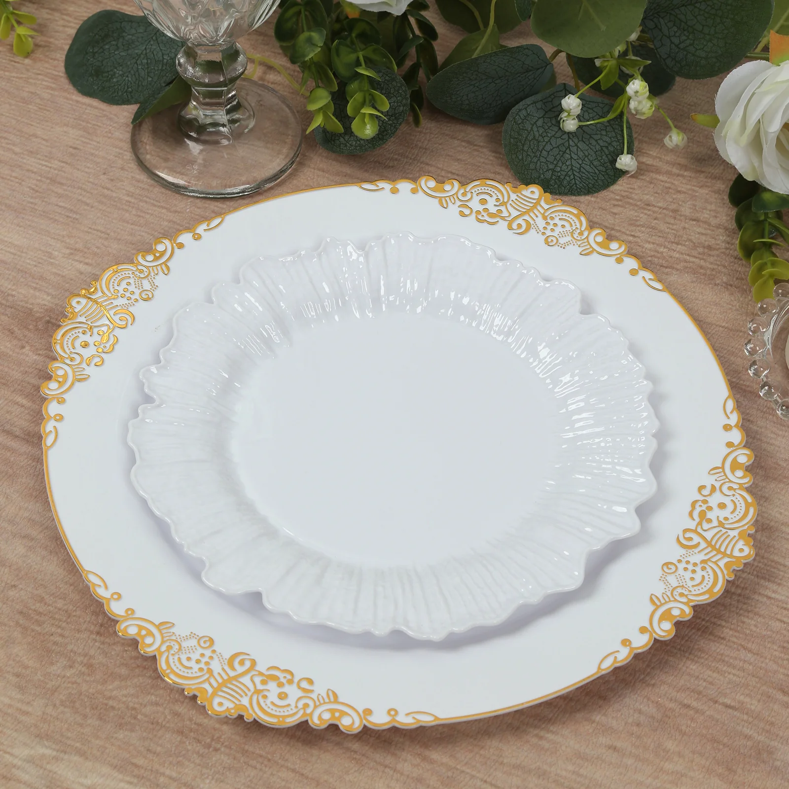 20-Pack White Reef Design Plastic Plates – 7" Dessert & Appetizer Party Plates – Elegant Disposable Tableware - Image 8