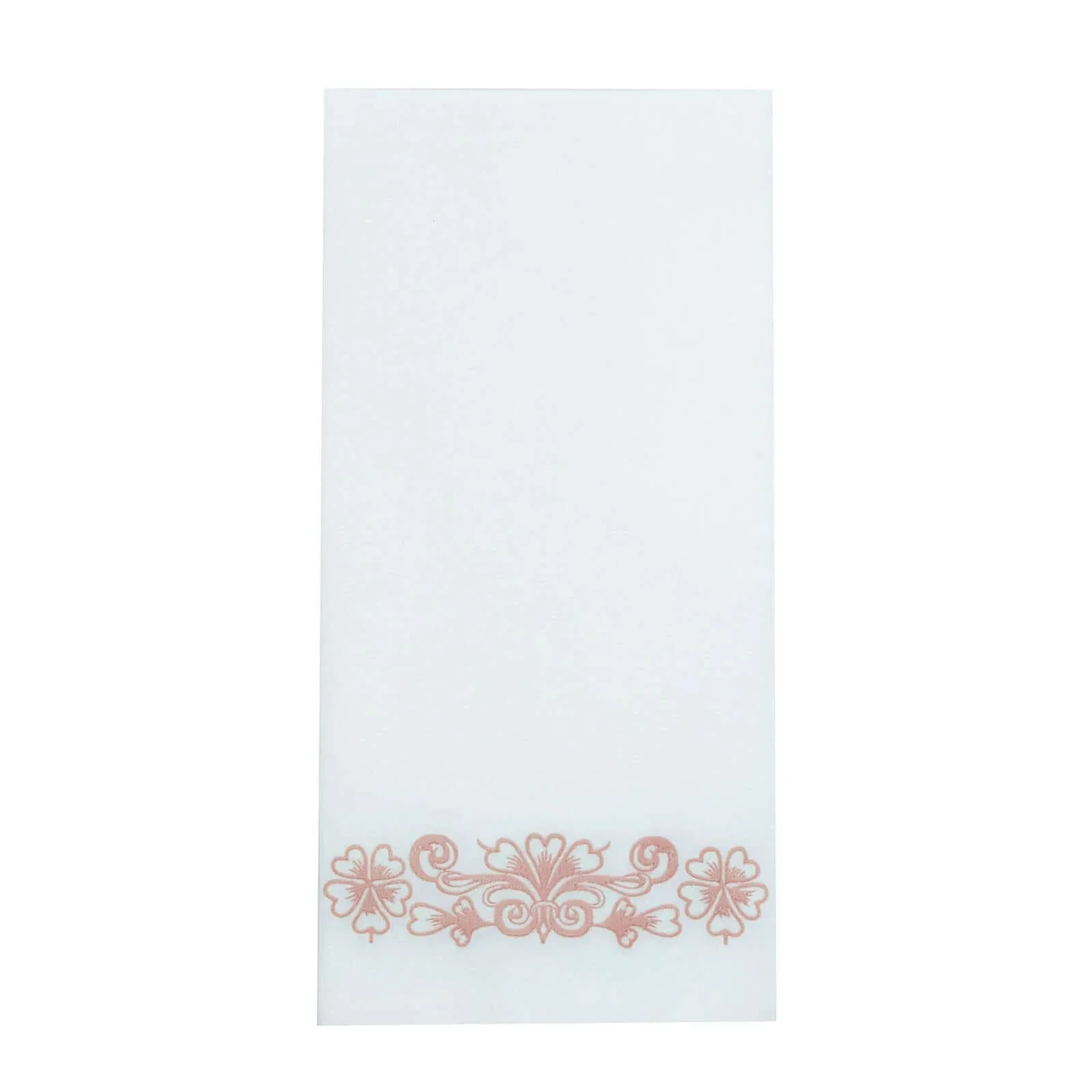 20 Pack White Linen-Feel Paper Napkins with Rose Gold Floral Print, Premium Cloth-Like Airlaid Dinner Napkins, Disposable Soft and Absorbent Guest Towels - Image 12