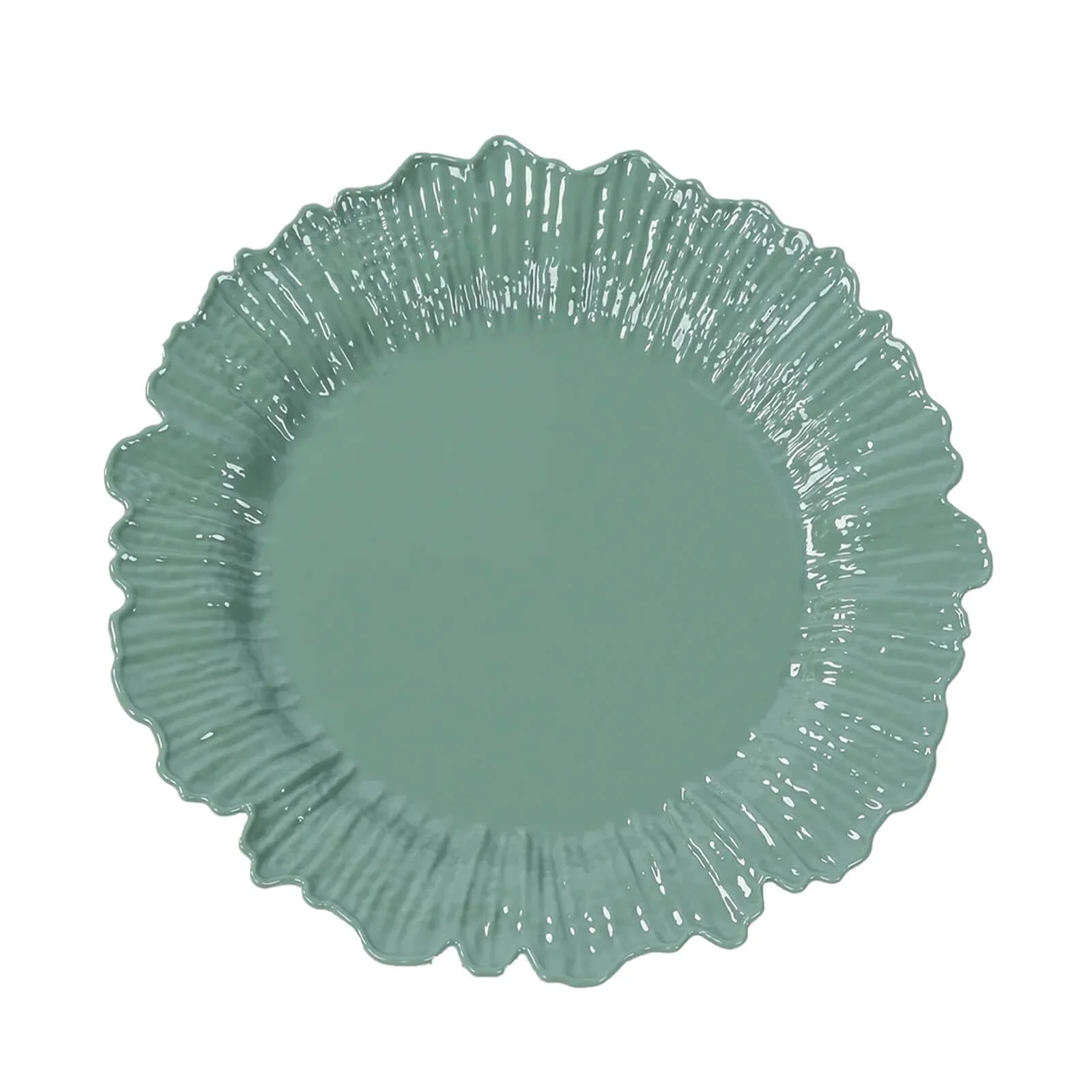 20-Pack Dusty Sage Green Reef Design Plastic Plates – 10" Dinner Party Plates – Elegant Disposable Tableware - Image 5