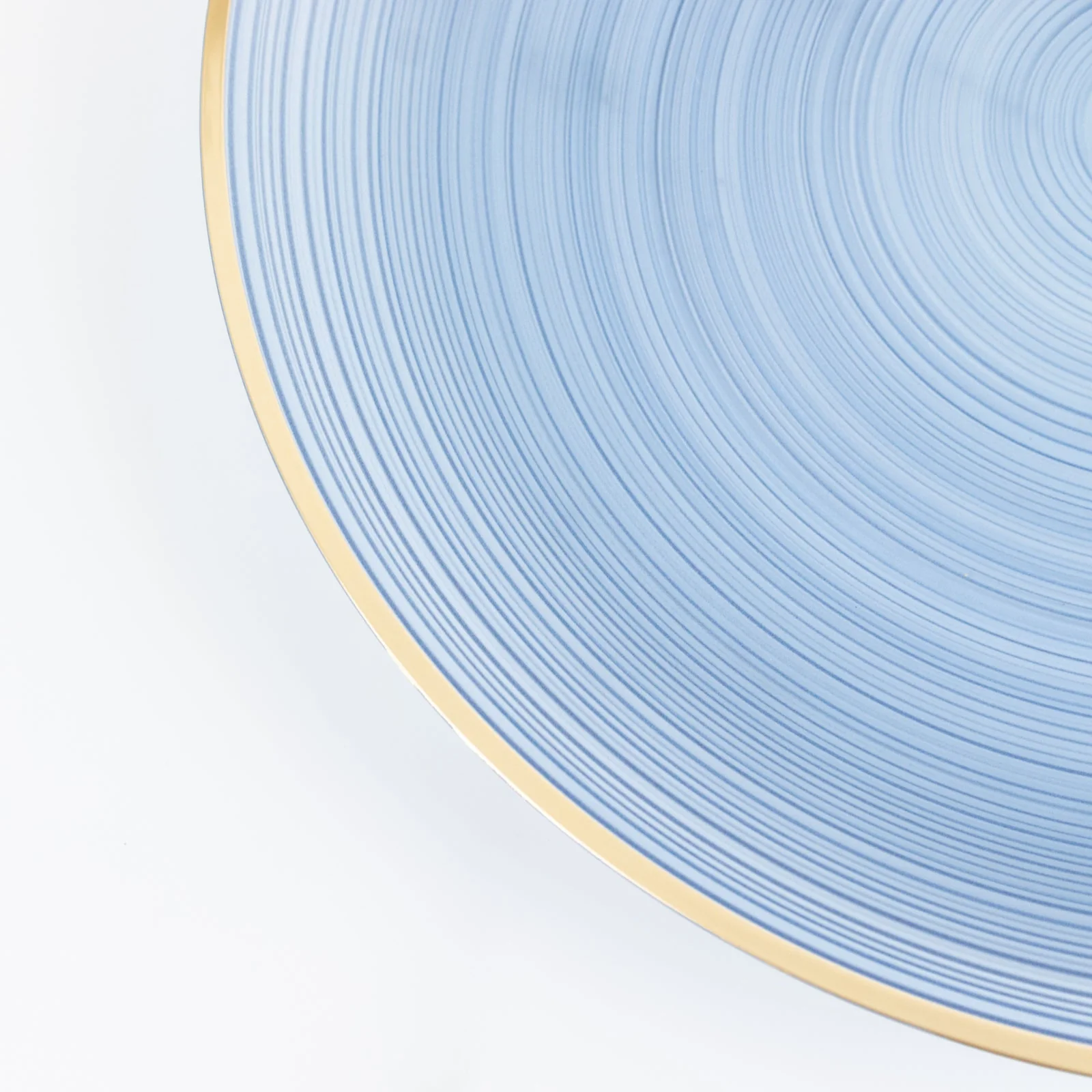 20 Pack Economy Plastic Charger Plates 13" – Transparent Dusty Blue Swirl Design with Gold Rim, Stylish Table Chargers - Image 7