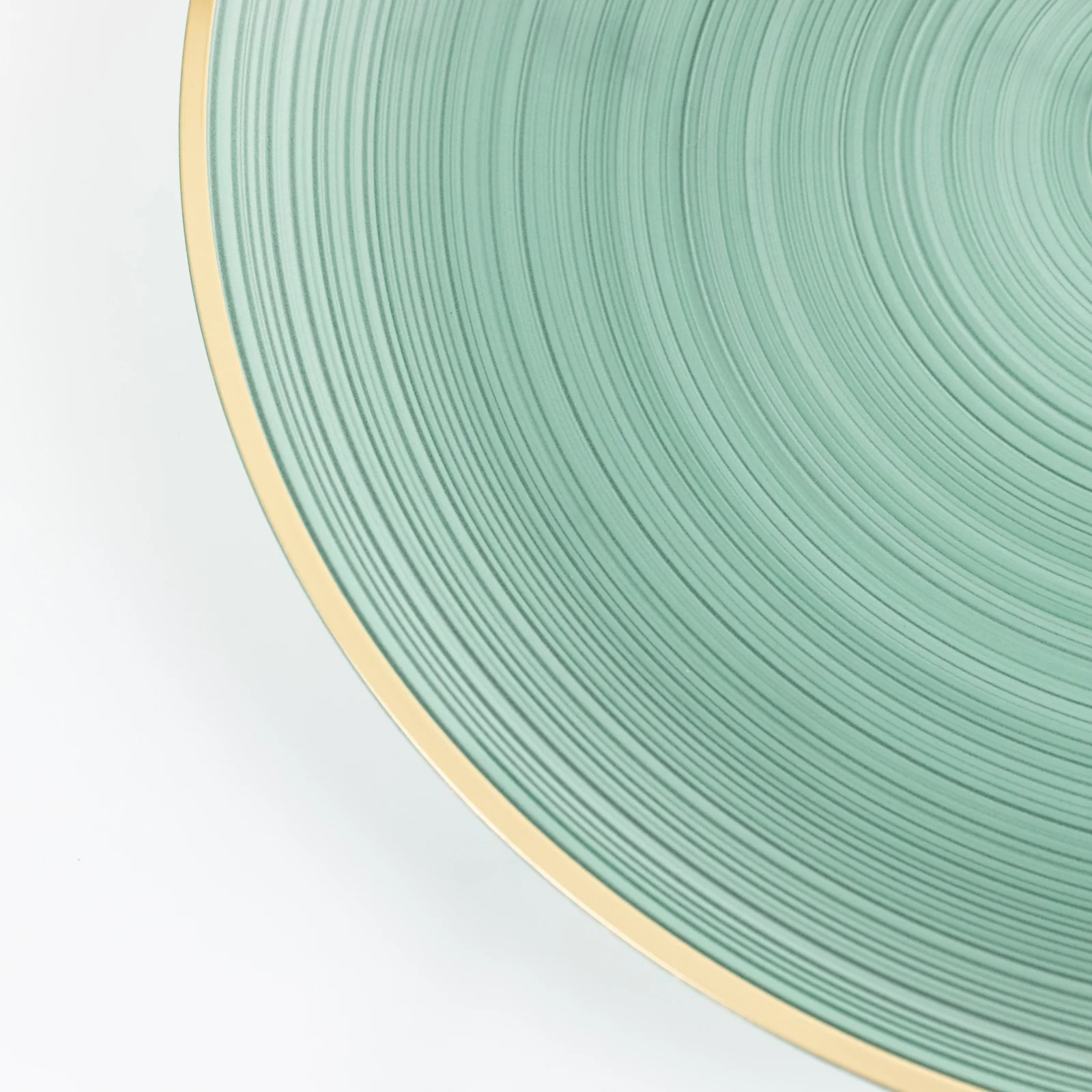20 Pack Economy Plastic Charger Plates 13" – Transparent Dusty Sage Green Swirl Design with Gold Rim, Stylish Table Chargers - Image 6