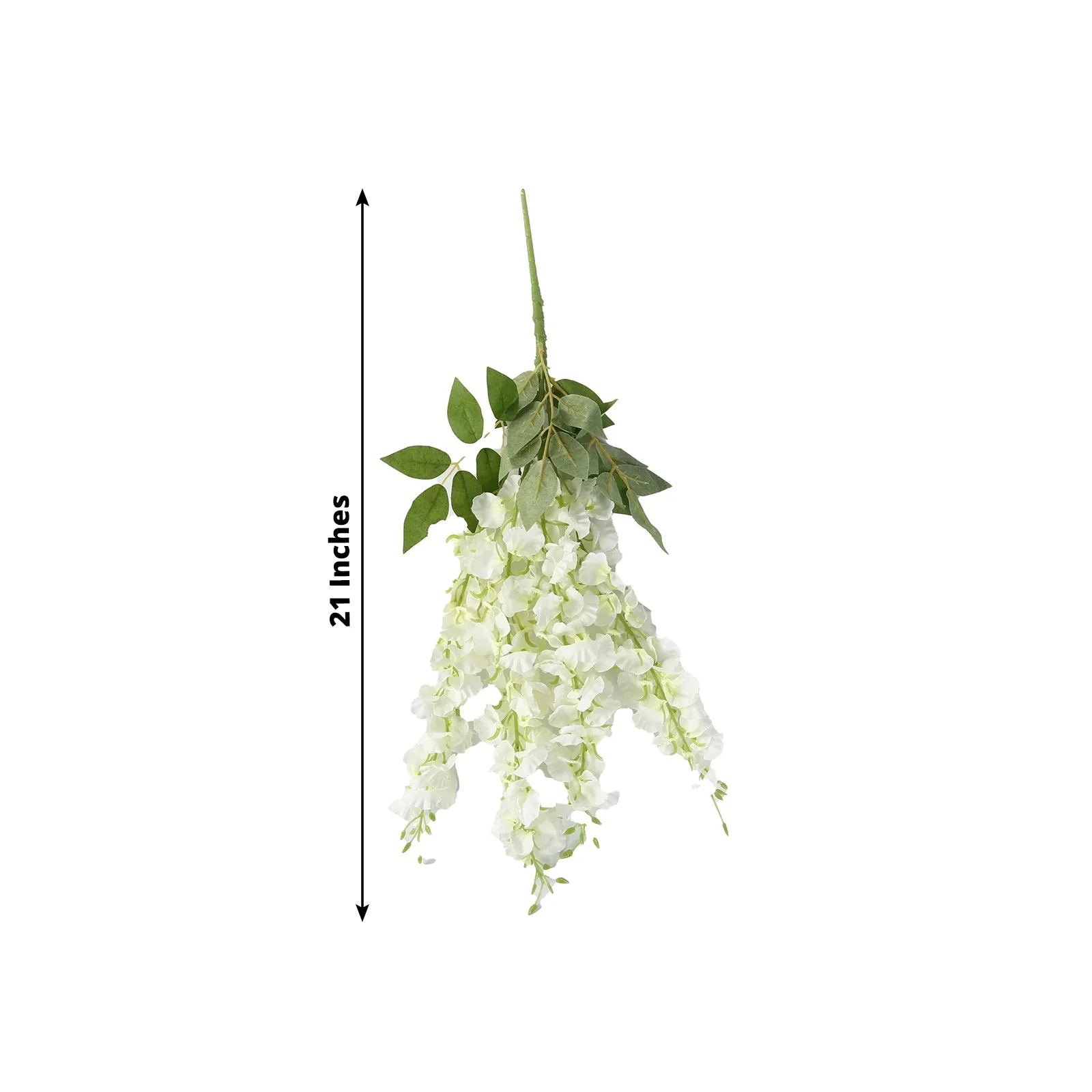 6 Pack Cream Artificial Wisteria Vines Hanging Plants, Long Silk Flowers Bushes - 4 Full Strands in 1 Bush - 21" - Image 2