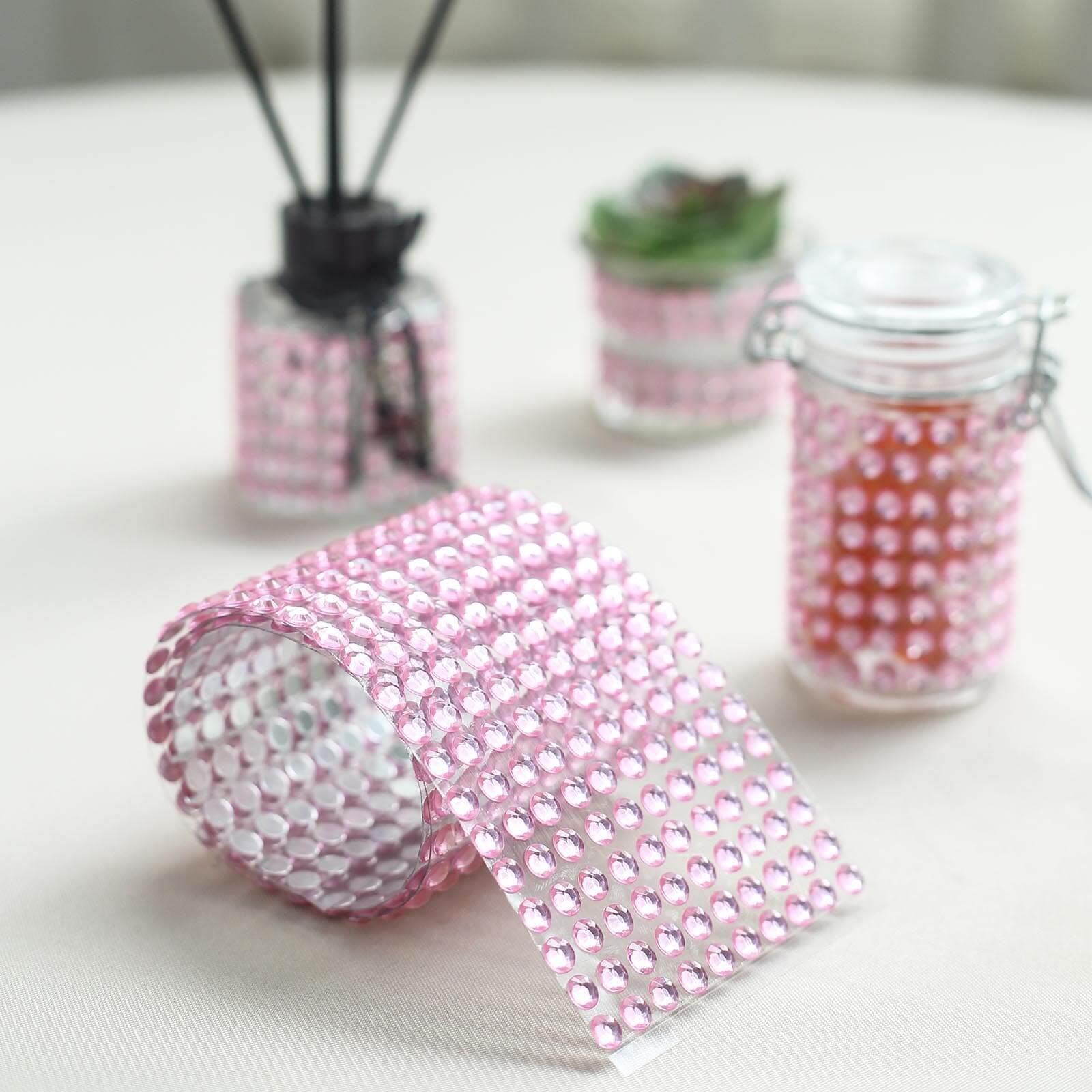 Blush Self Adhesive Rhinestone Diamond Sticker Wrap Sheets, DIY Craft Gem Stickers 21"x11" - Image 11