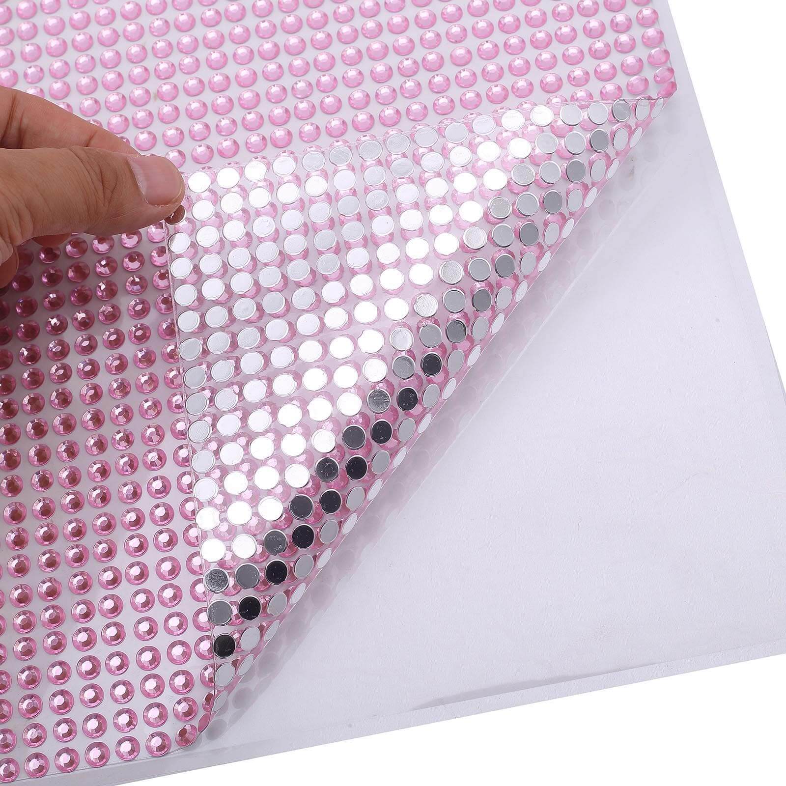 Blush Self Adhesive Rhinestone Diamond Sticker Wrap Sheets, DIY Craft Gem Stickers 21"x11" - Image 13