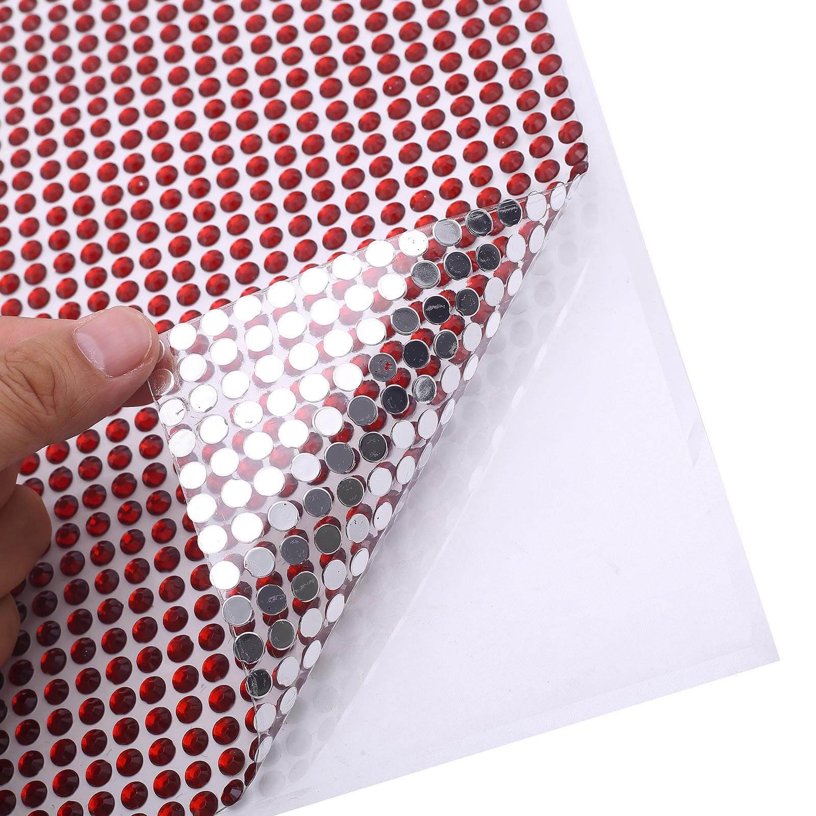 Red Self Adhesive Rhinestone Diamond Sticker Wrap Sheets, DIY Craft Gem Stickers 21"x11" - Image 14