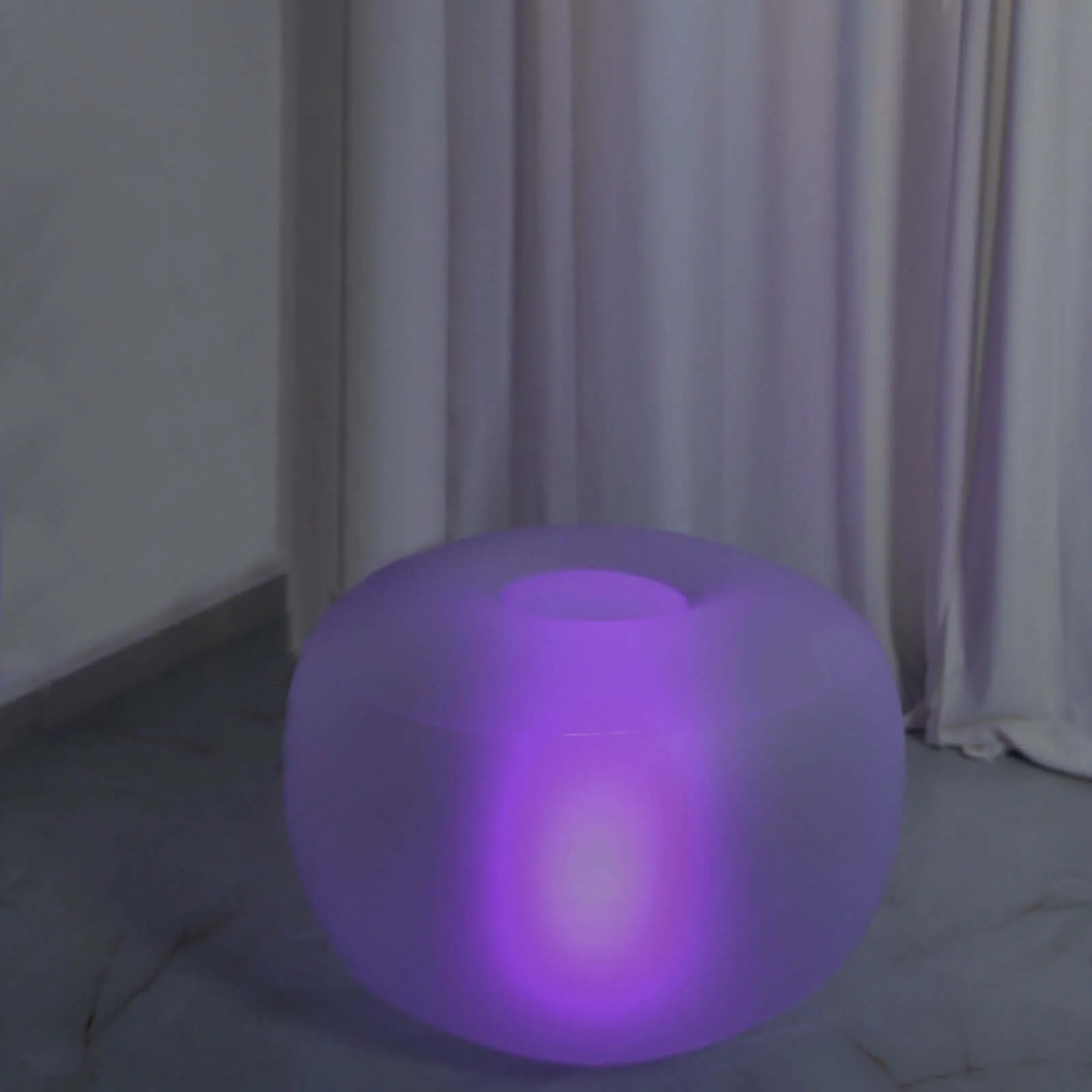 Color Changing LED Light Up Inflatable Pouf Ottoman, Waterproof Illuminated Remote Battery Operated Furniture 22" - Image 11