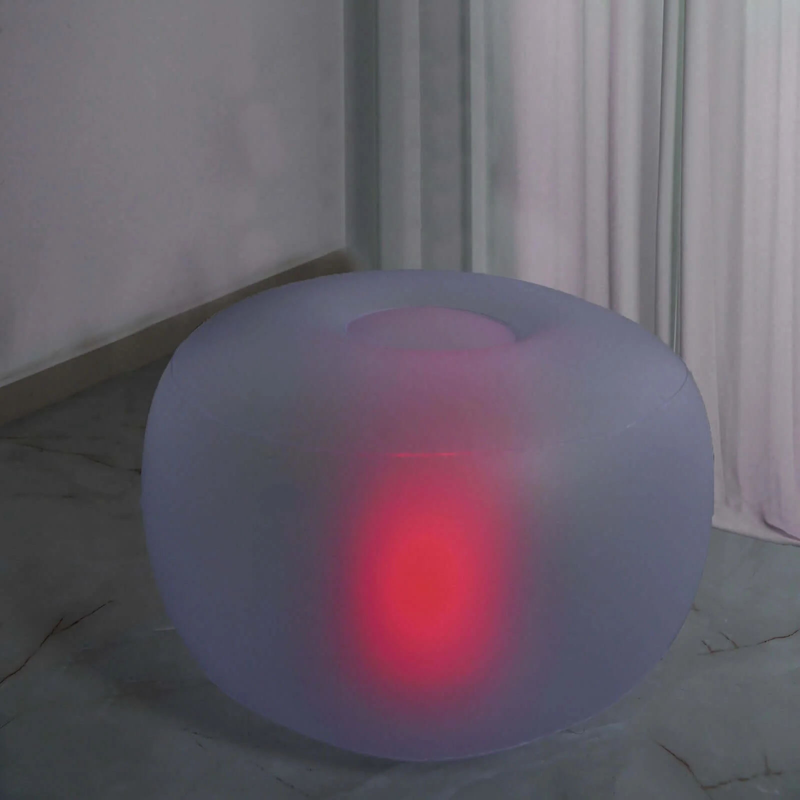 Color Changing LED Light Up Inflatable Pouf Ottoman, Waterproof Illuminated Remote Battery Operated Furniture 22" - Image 12