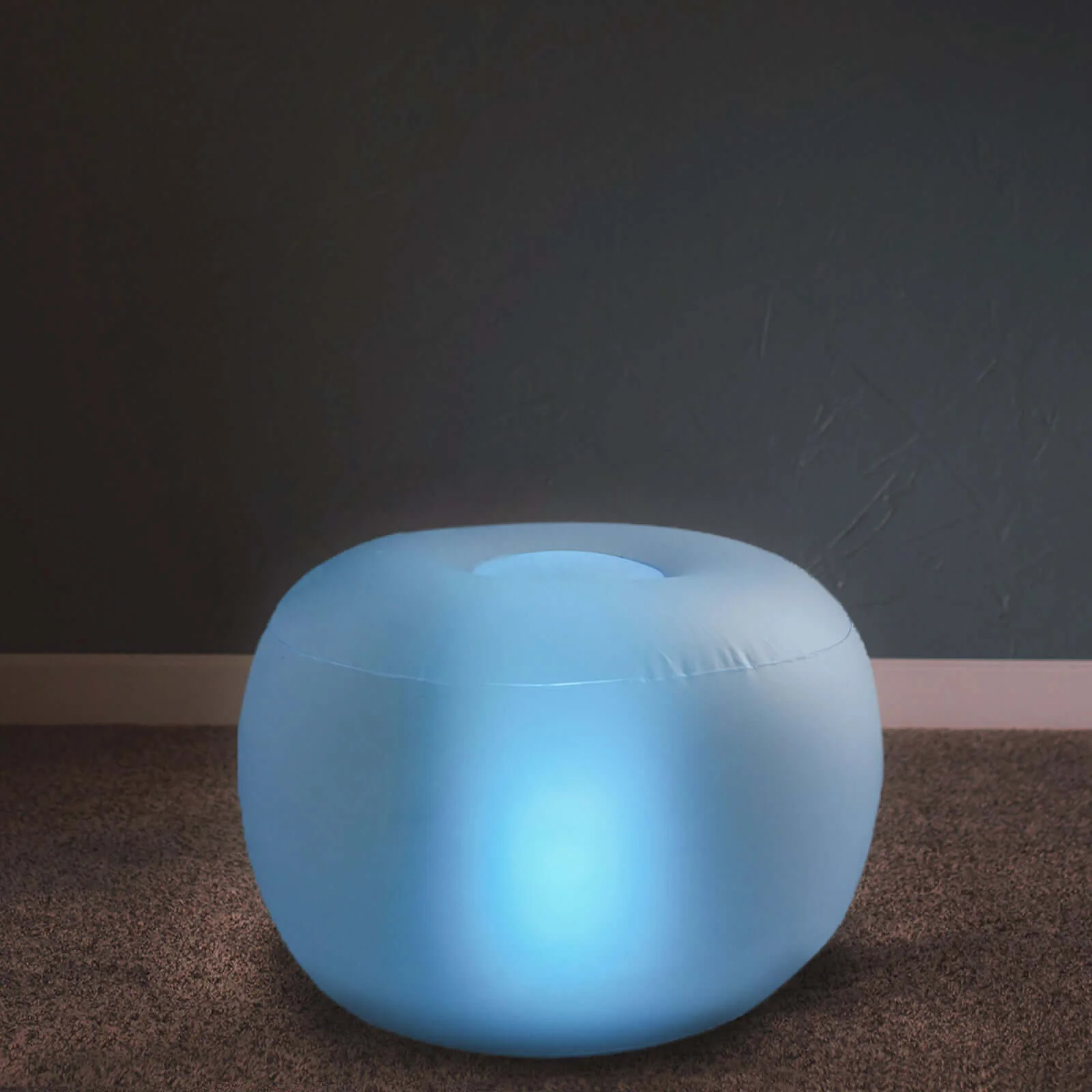 Color Changing LED Light Up Inflatable Pouf Ottoman, Waterproof Illuminated Remote Battery Operated Furniture 22" - Image 6