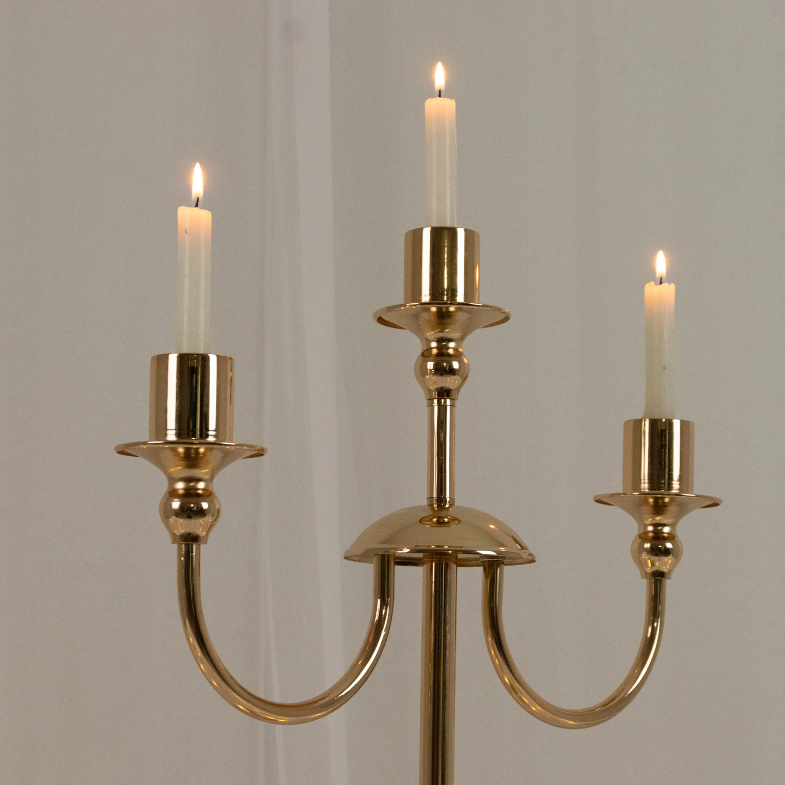 Gold 3-Arm Metal Candelabra – 22" Tall Modern Taper Candle Holder Centerpiece Stand - Image 8