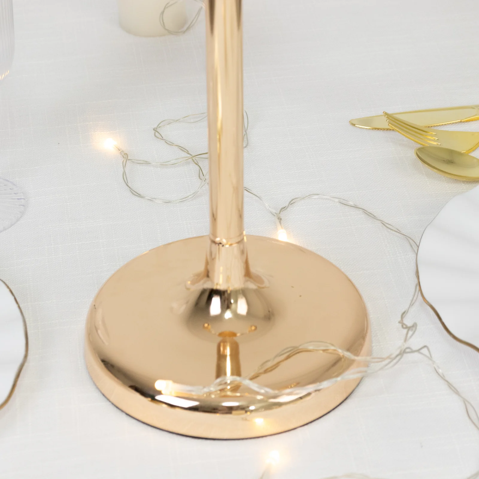 Gold 3-Arm Metal Candelabra – 22" Tall Modern Taper Candle Holder Centerpiece Stand - Image 9