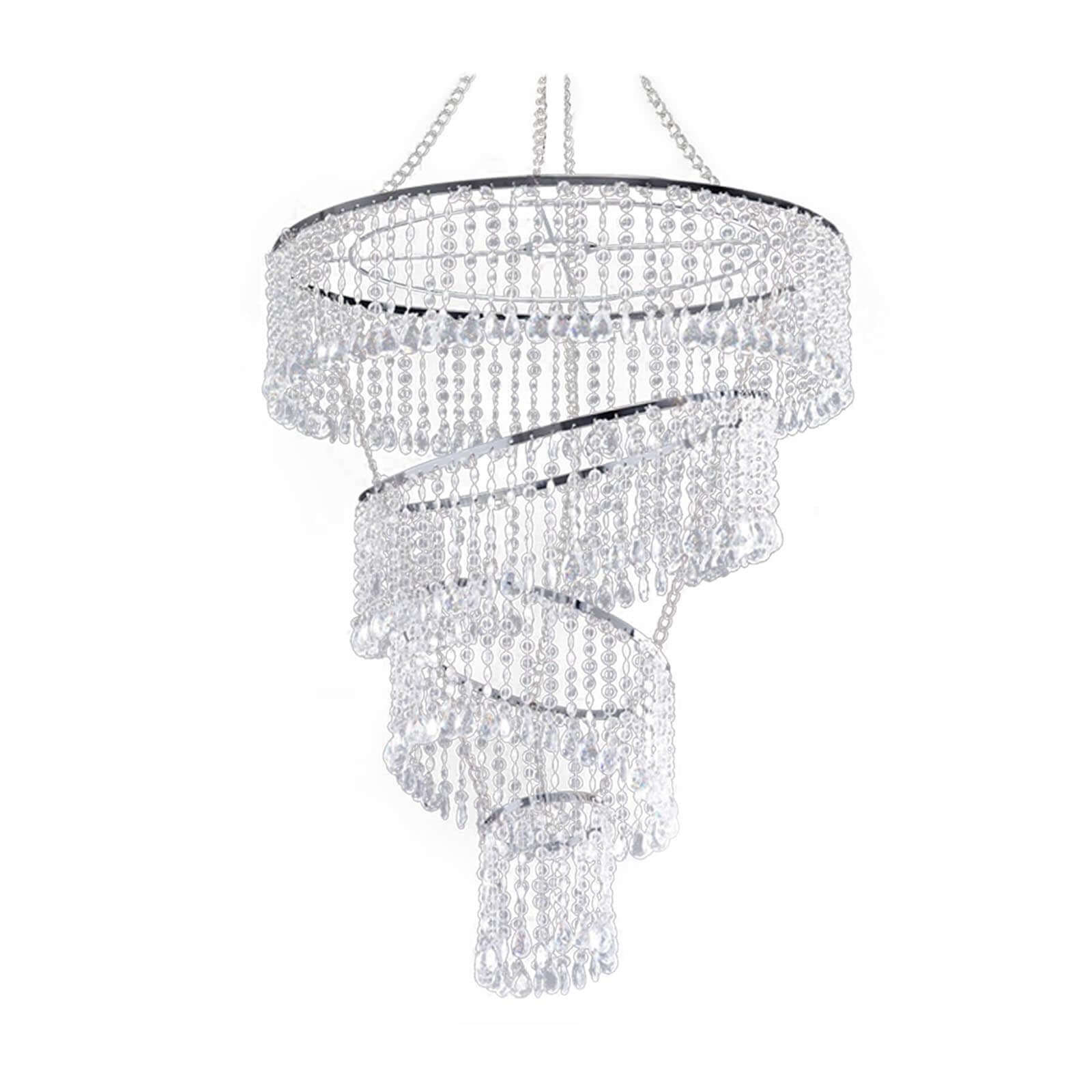4-Tier Acrylic Diamond Crystal Chandelier Hanging Pendant Lighting Chandelier 24" - Image 7
