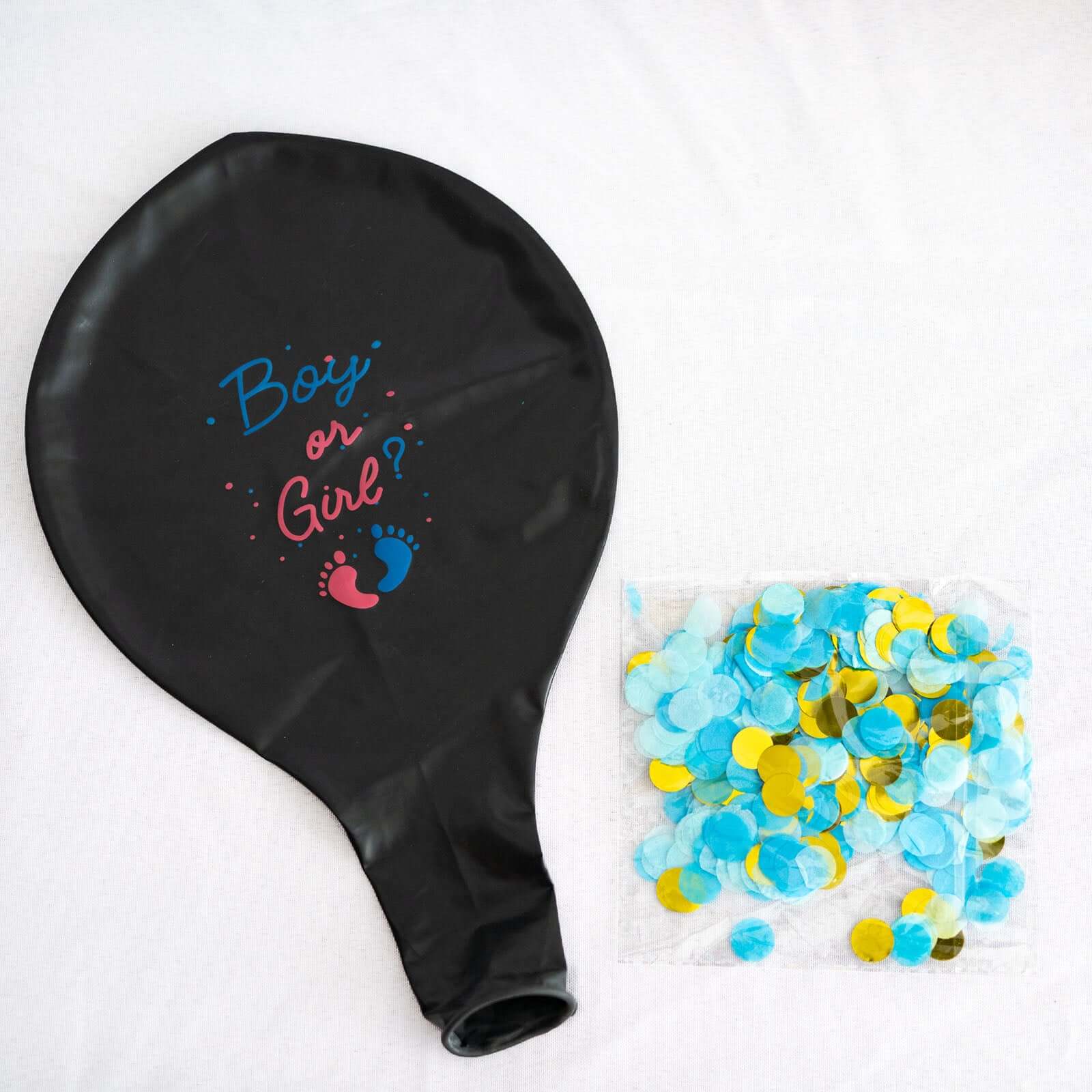 Gender Reveal Blue Confetti Filled Boy Or Girl Print Latex Balloon 24" - Image 11