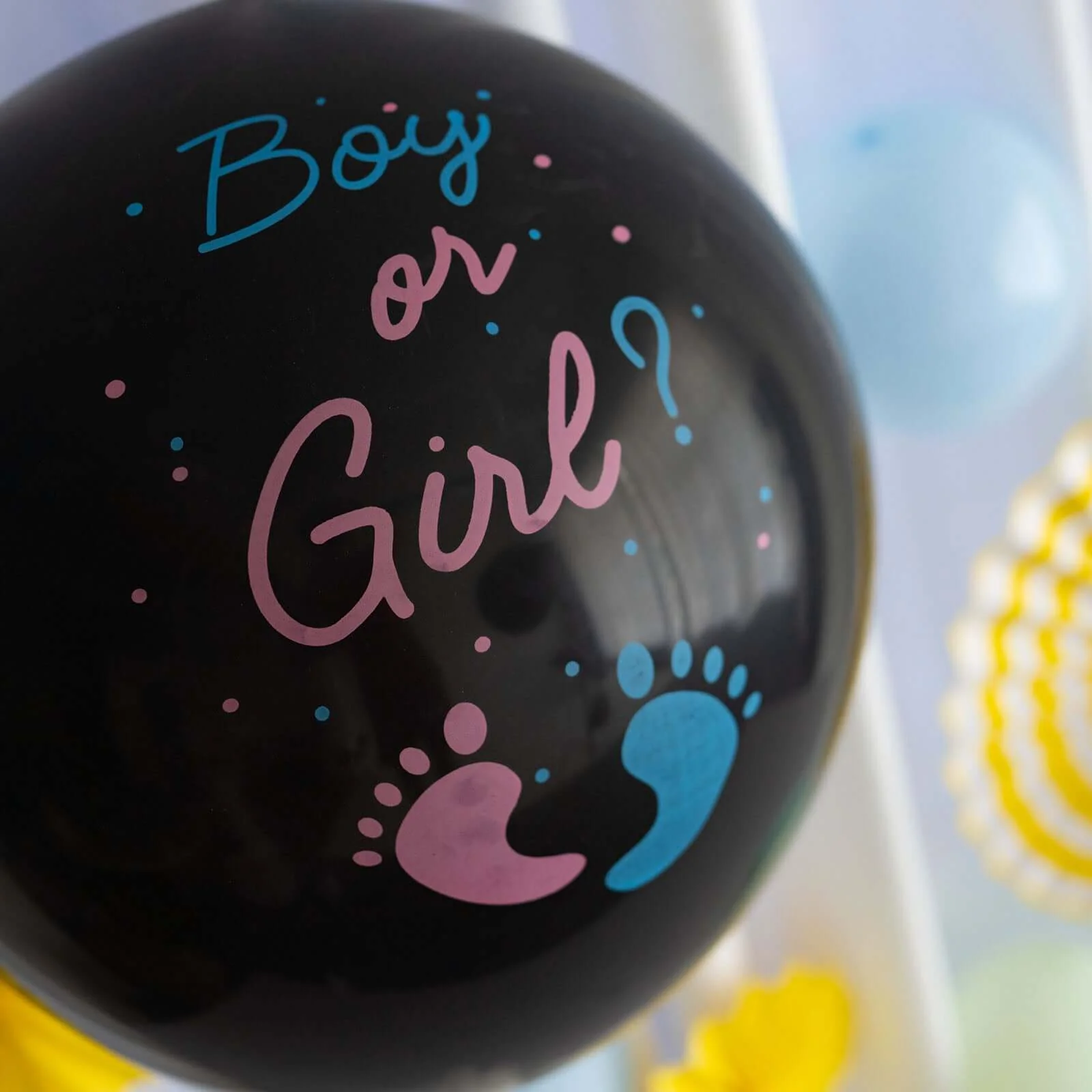 Gender Reveal Blue Confetti Filled Boy Or Girl Print Latex Balloon 24" - Image 8