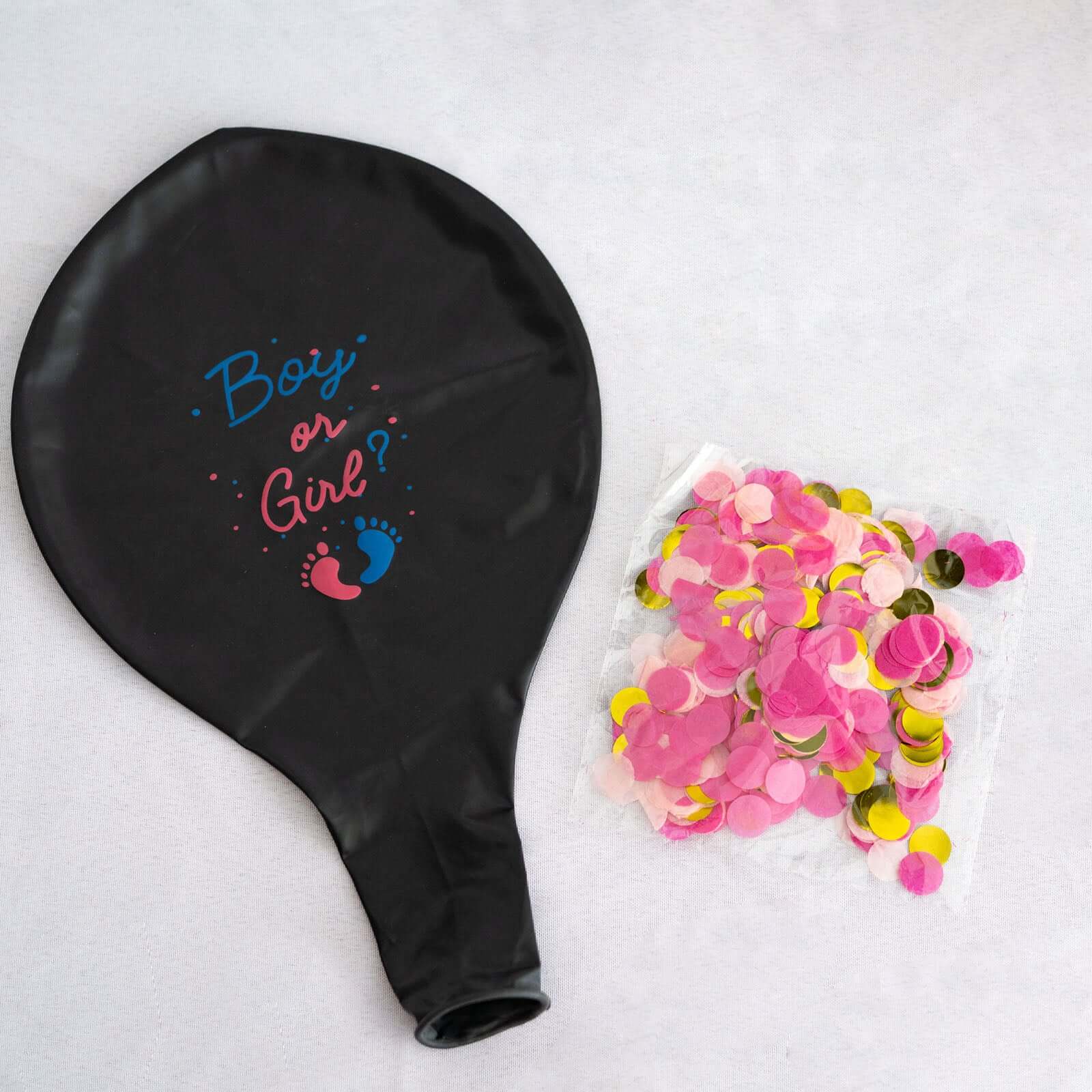 Gender Reveal Pink Confetti Filled Boy Or Girl Print Latex Balloon 24" - Image 10
