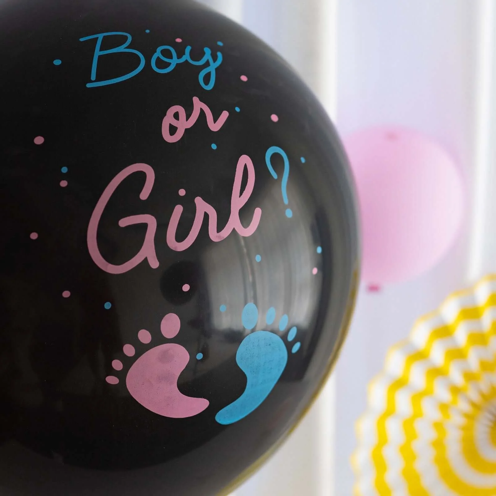 Gender Reveal Pink Confetti Filled Boy Or Girl Print Latex Balloon 24" - Image 12