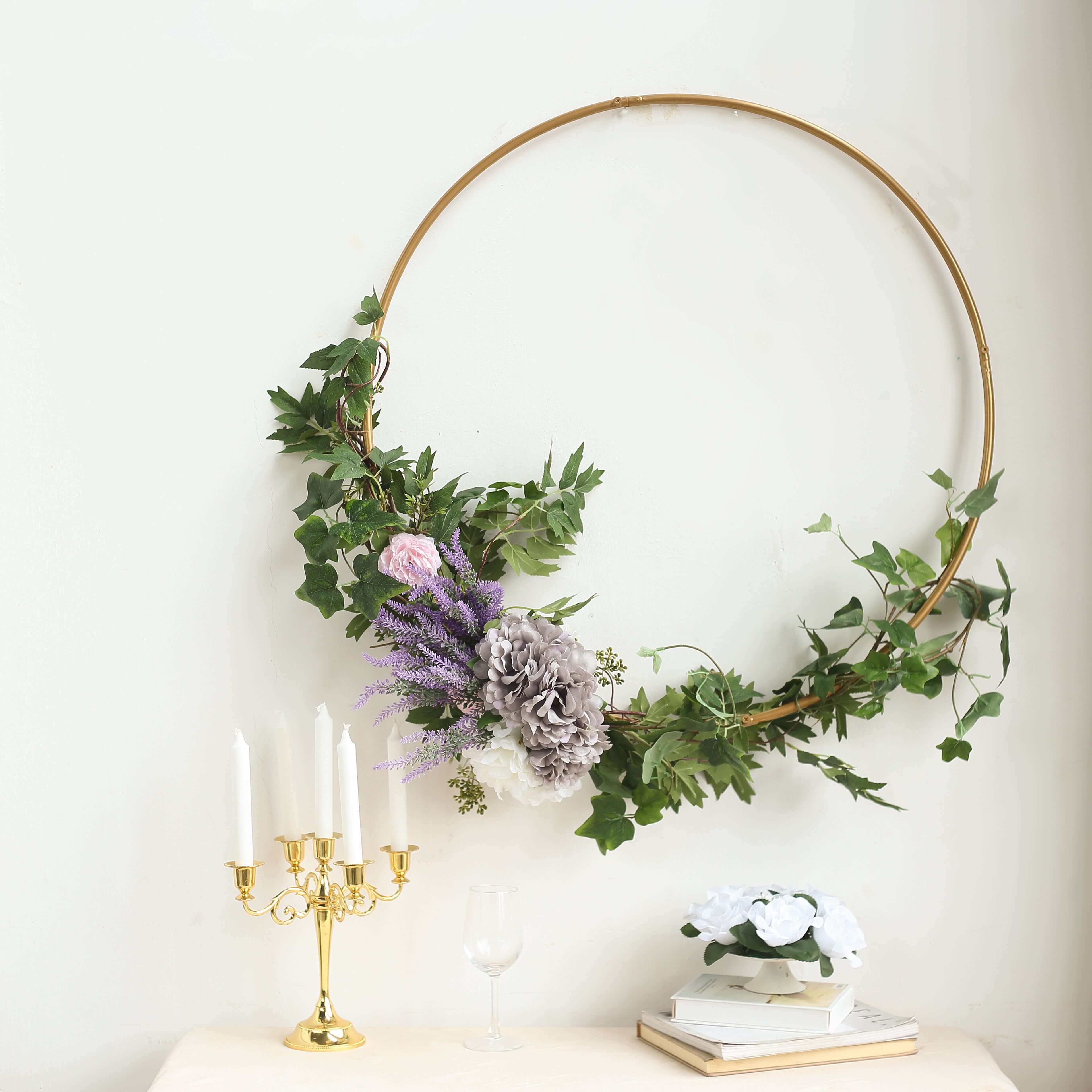 Gold Heavy Duty Metal Hoop Wreath, Floral Hoop 24"