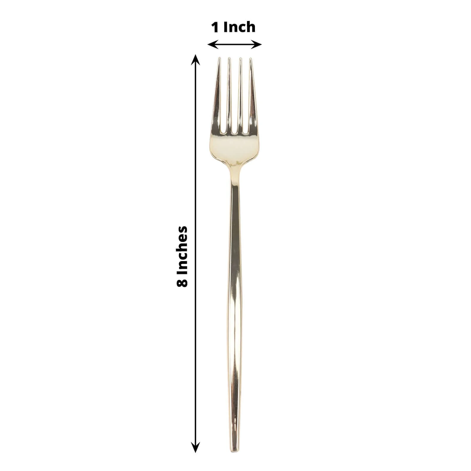 24 Pack Glossy Gold Heavy Duty Plastic Silverware Forks Cutlery, Premium Disposable Sleek Flatware 8" - Image 3