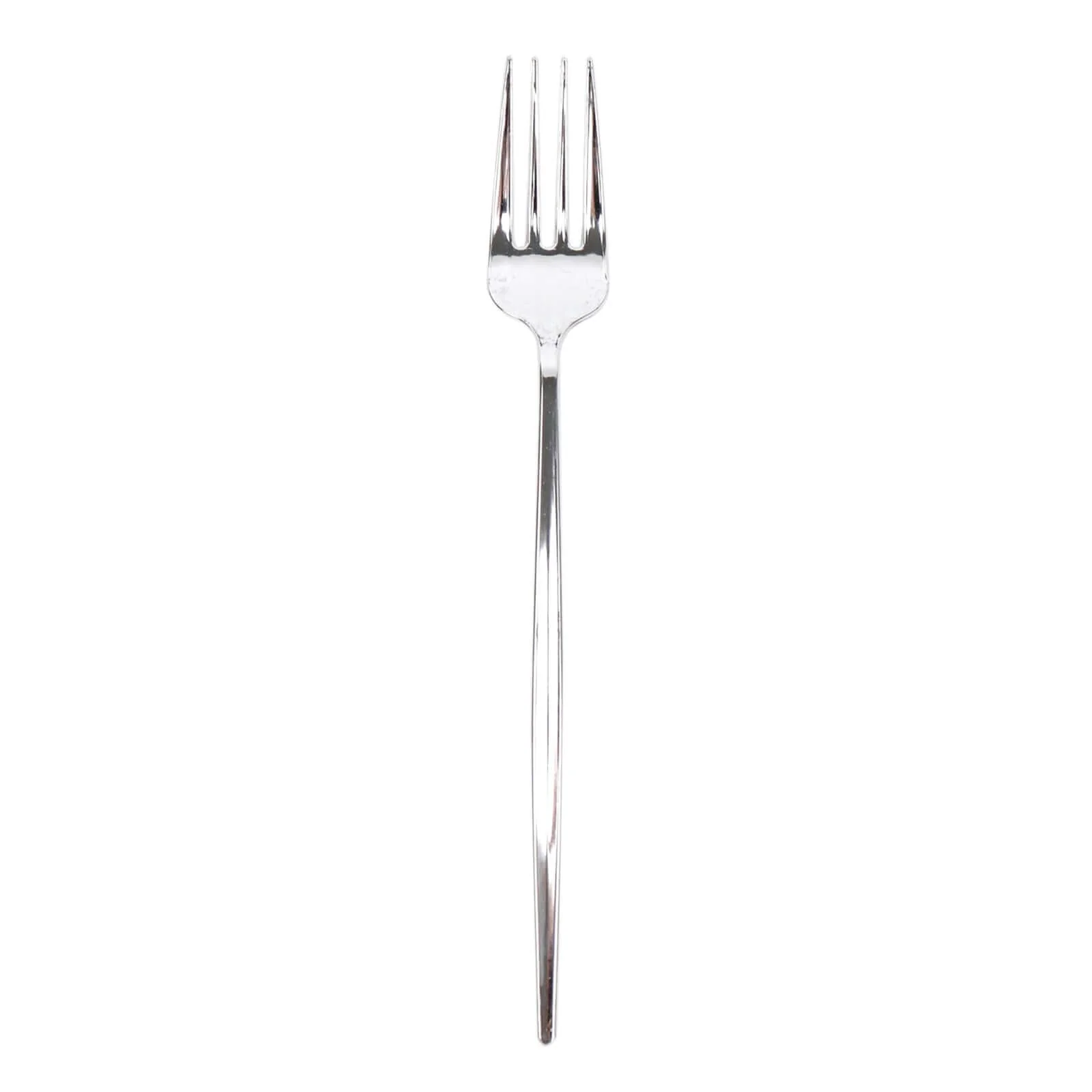 24 Pack Glossy Silver Heavy Duty Plastic Silverware Forks, Shiny Cutlery, Premium Disposable Flatware 8" - Image 7