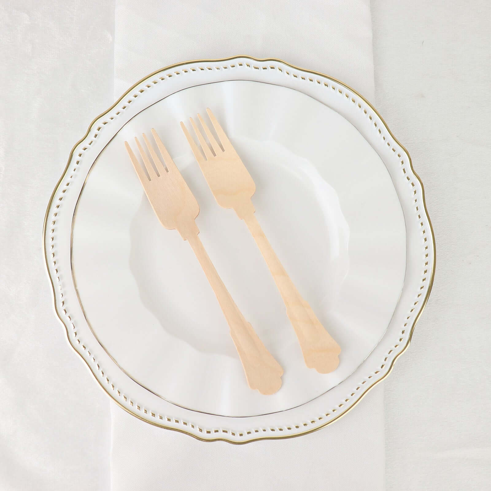 24-Pack Birchwood Forks 7.5" Natural Vintage Baroque Design - Eco-Friendly Disposable Wooden Cutlery for BBQs, Picnics & Rustic-Themed Events - Image 10