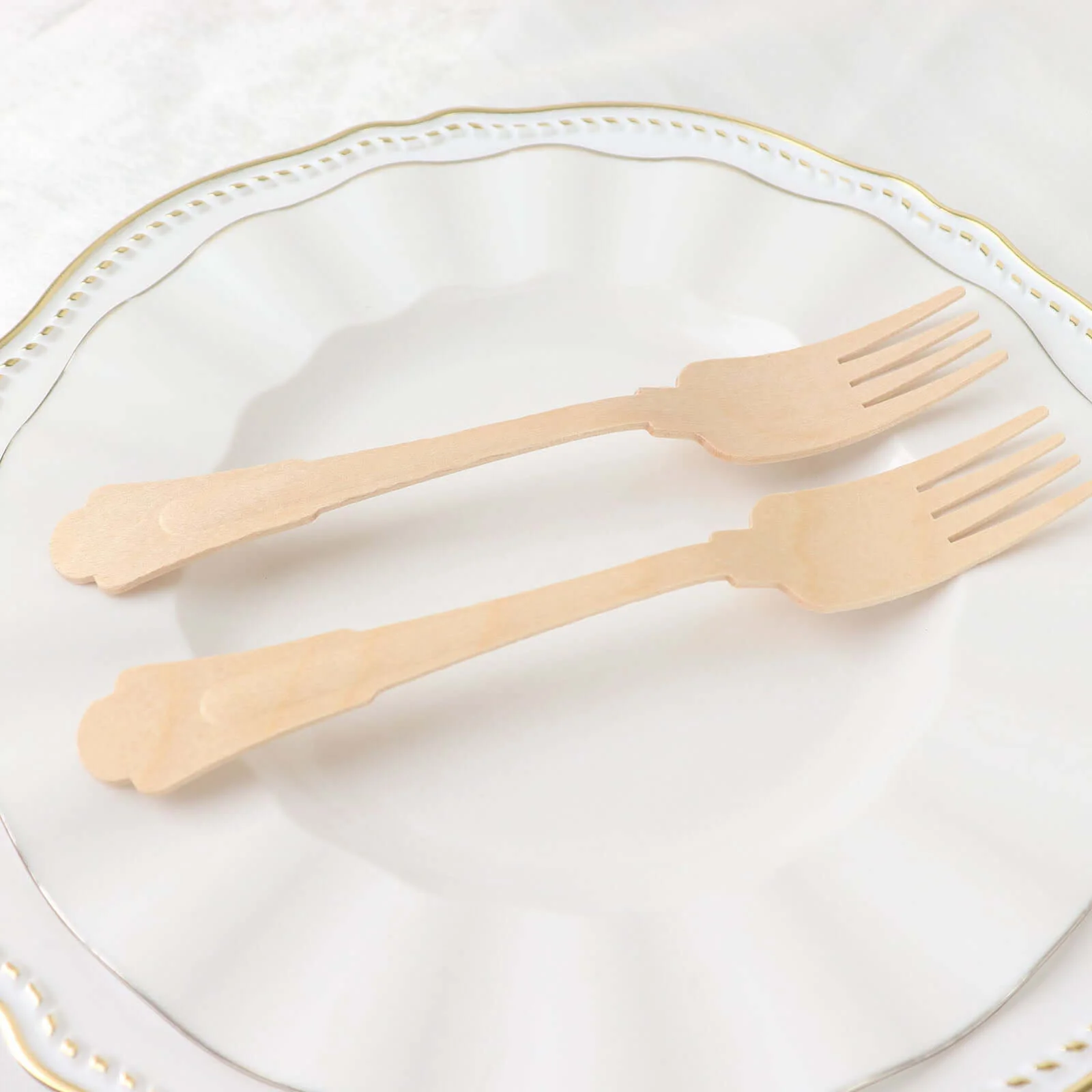 24-Pack Birchwood Forks 7.5" Natural Vintage Baroque Design - Eco-Friendly Disposable Wooden Cutlery for BBQs, Picnics & Rustic-Themed Events - Image 12