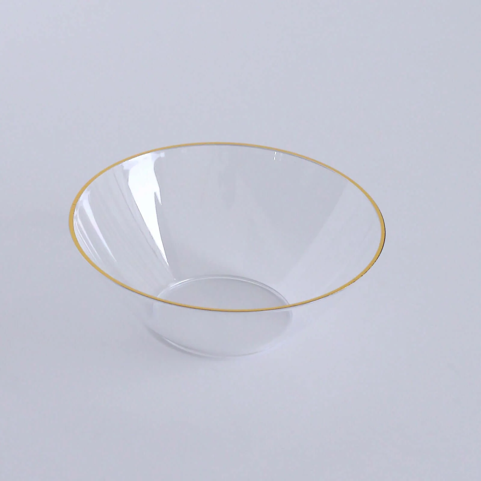 24-Pack Clear Heavy Duty Plastic Dessert Bowls 7oz, Premium Disposable Ice Cream Party Bowls with Gold Rim - Durable and Stylish Design - Image 8